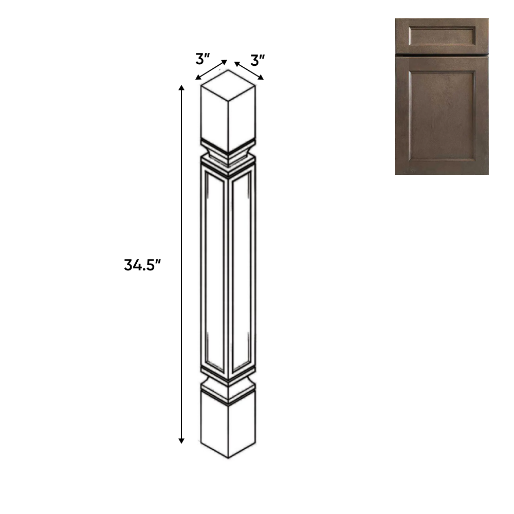 Essence Cemento - 3 Inch Structural Accessories - 3" Width x 34.5" Height x 3" Depth