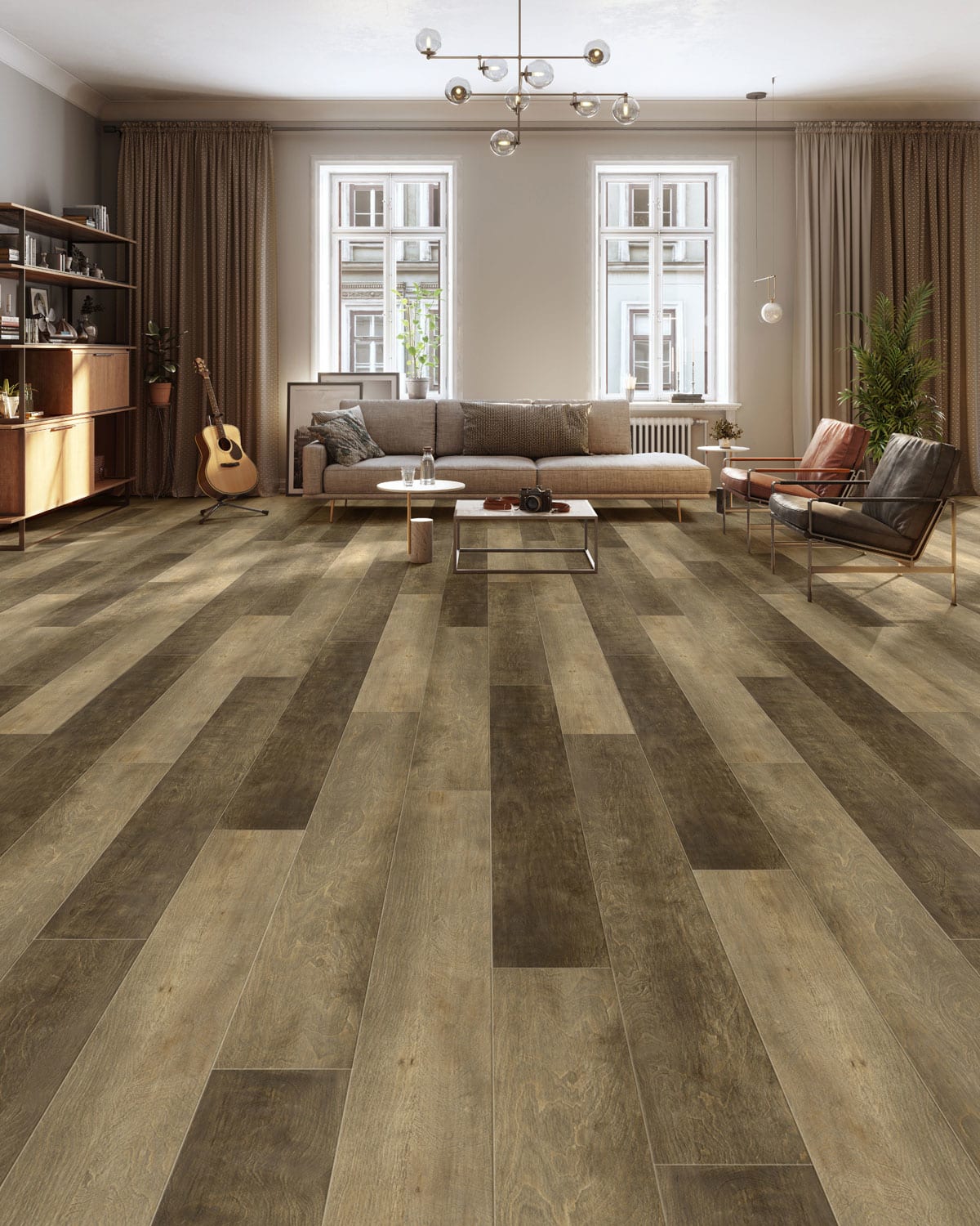 WPC Luxury Vinyl Flooring, Click Lock Floating, Copper Ridge, 7" X 60" X 8mm, 20 mil Wear Layer - Epic Collection (23.62 SQFT/CTN)