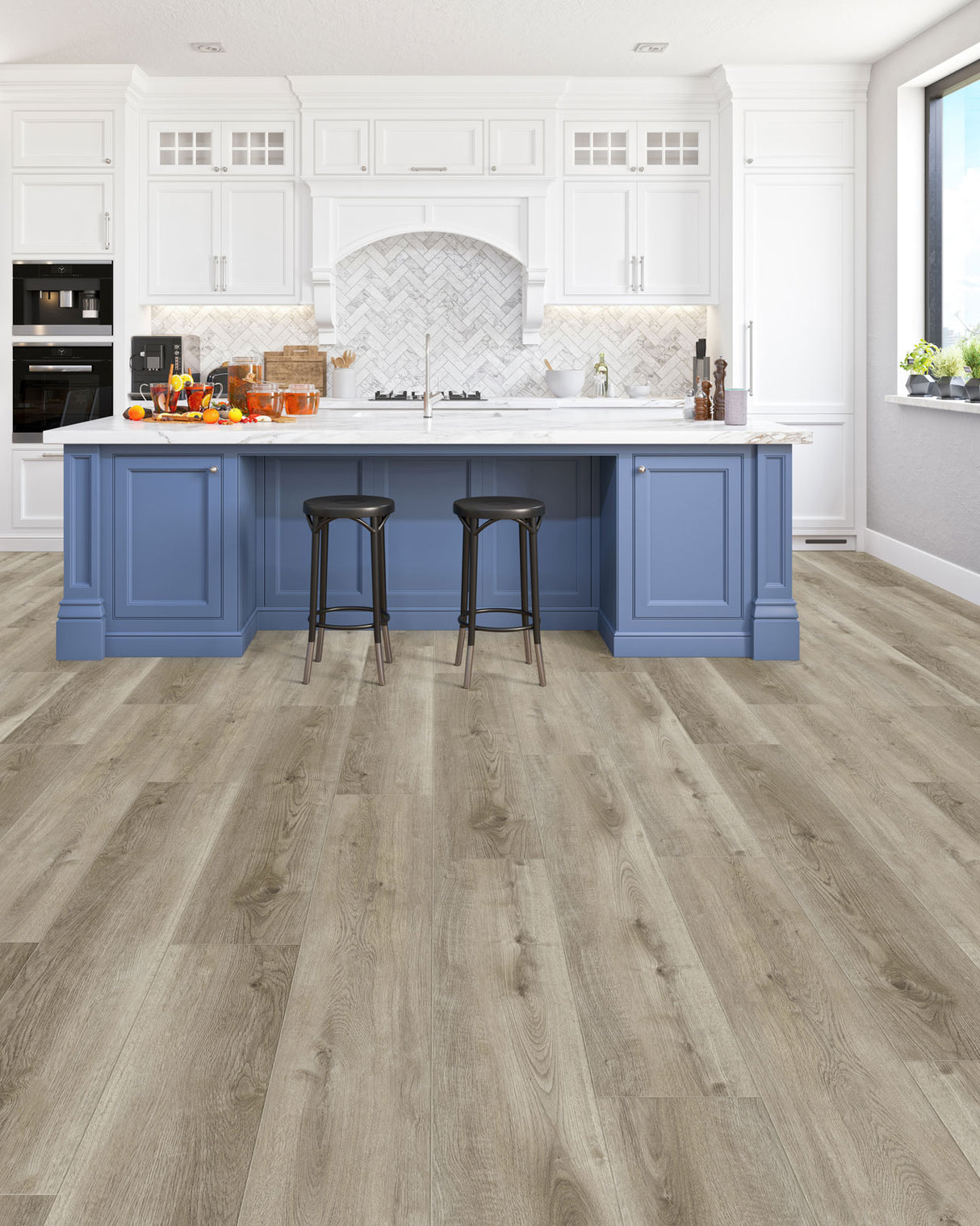 WPC Luxury Vinyl Flooring, Click Lock Floating, Yellowstone Oak, 9" X 60" X 8mm, 22 mil Wear Layer - Essentials Collection (29.92 SQFT/CTN)