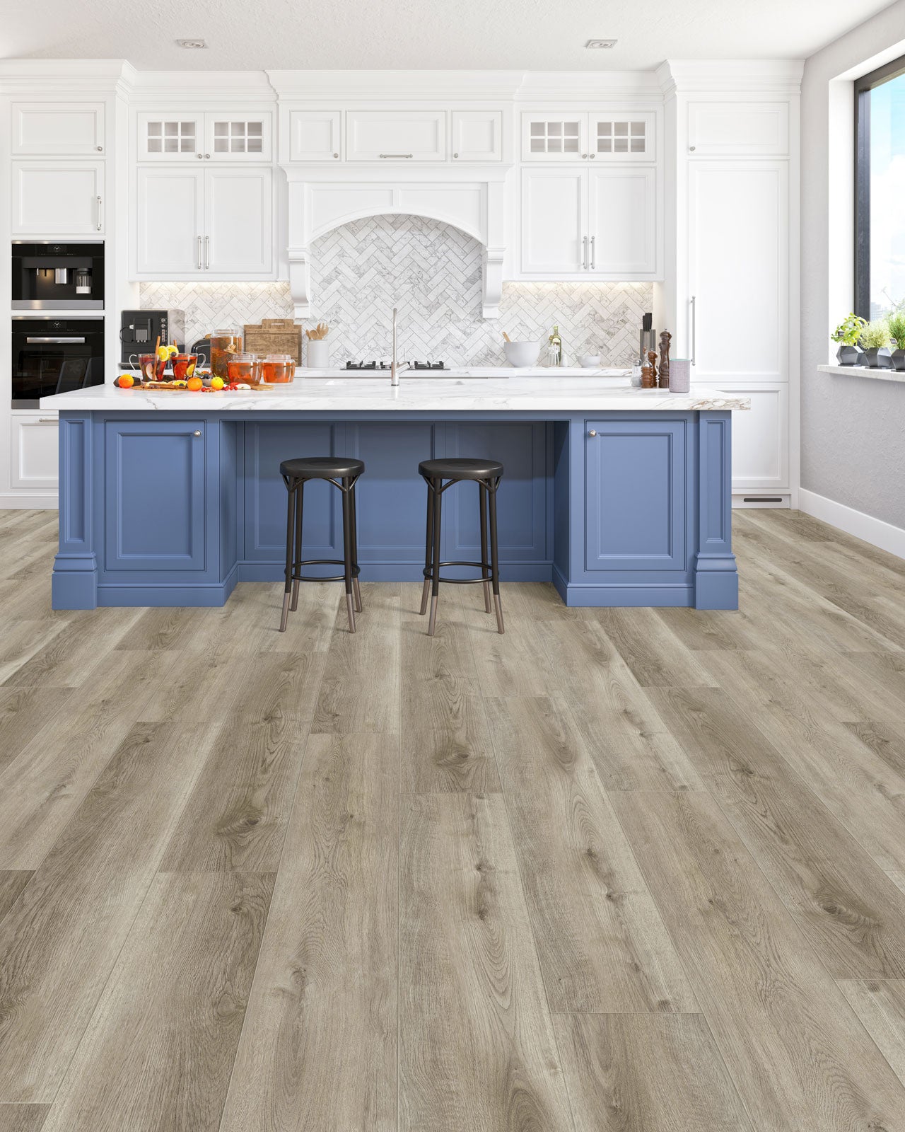 WPC Luxury Vinyl Flooring, Click Lock Floating, Yellowstone Oak, 9" X 60" X 8mm, 22 mil Wear Layer - Essentials Collection (29.92 SQFT/CTN)