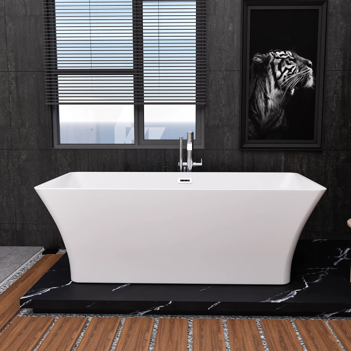 Acrylic freestanding soaking deals tub