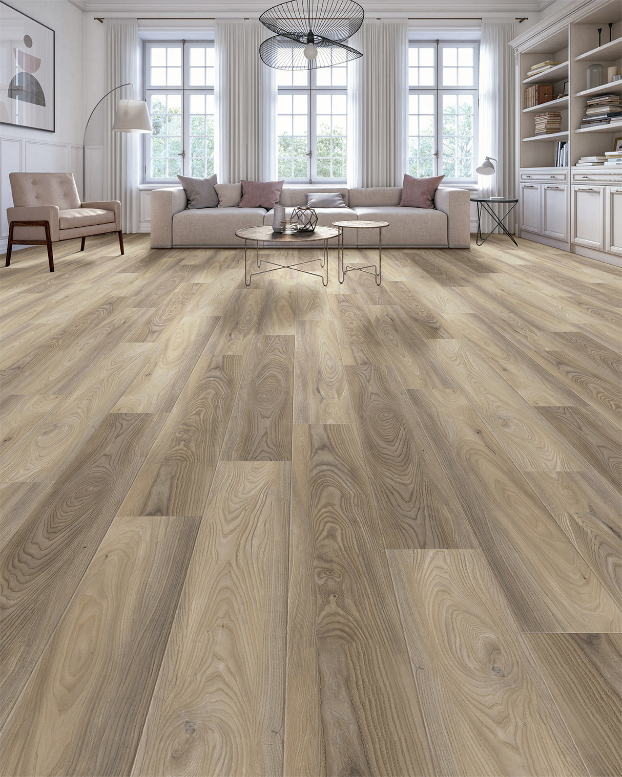 HPC Luxury Vinyl Flooring, Click Lock Floating, Buffalo Elm, 7" X 60" X 10mm, 22 mil Wear Layer - Genesis Hpc Collection (17.71 SQFT/CTN)
