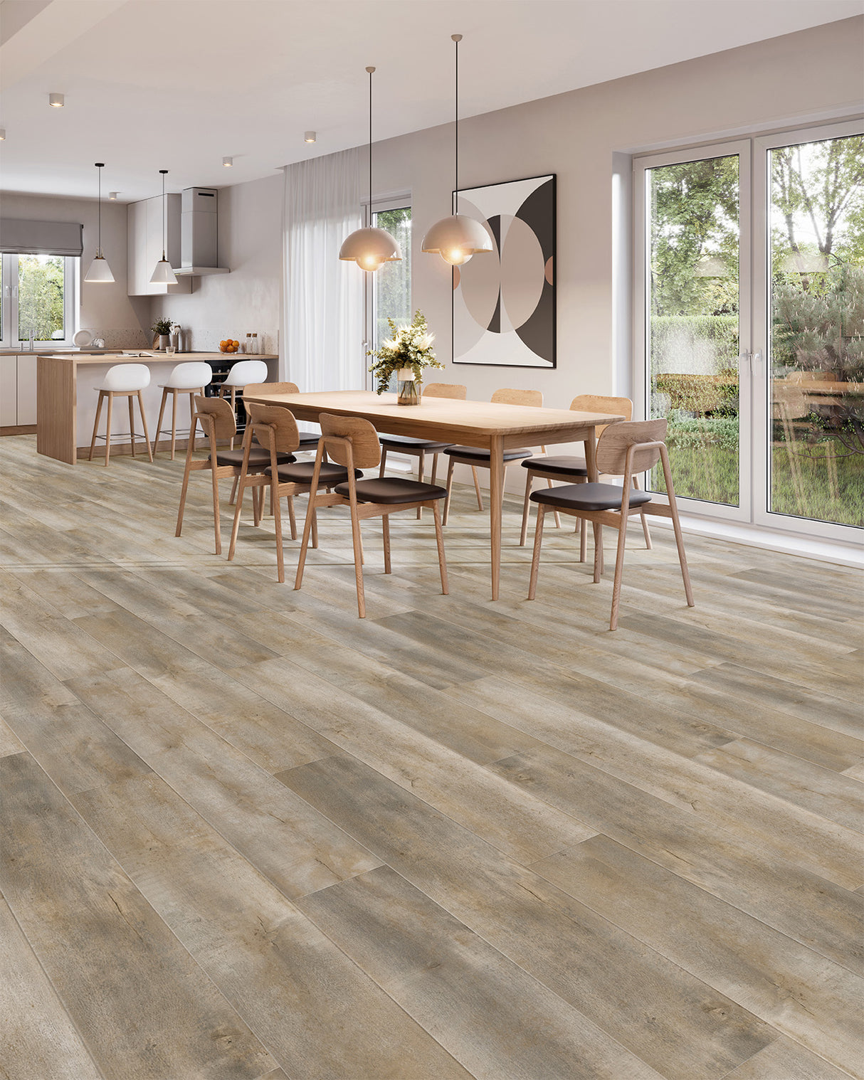 HPC Luxury Vinyl Flooring, Click Lock Floating, Blacksmith Oak, 7" X 60" X 10mm, 22 mil Wear Layer - Genesis Hpc Collection (17.71 SQFT/CTN)