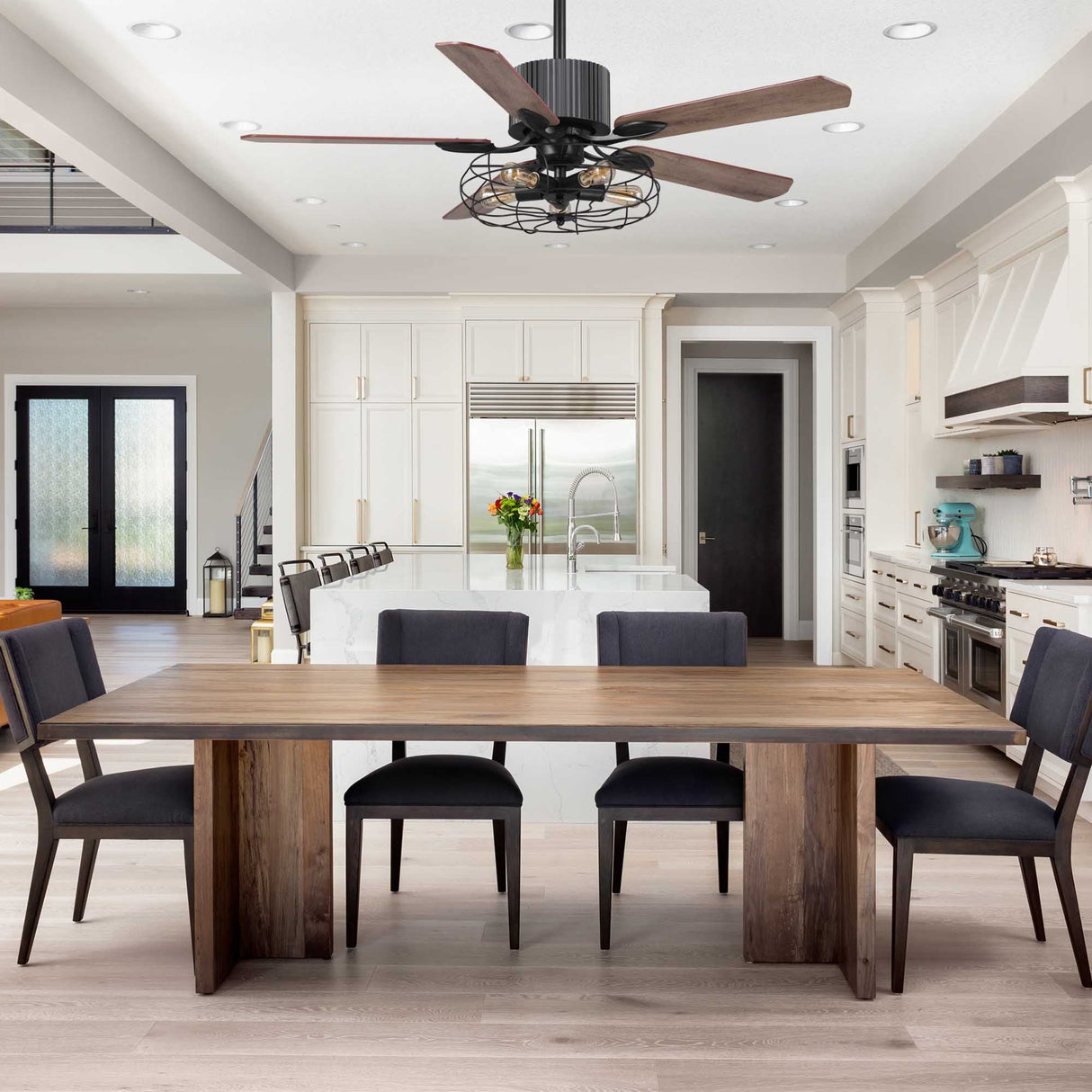 Heritage 52" In. 5 Blade Smart Ceiling Fan with LED Light Kit Works with Wall control, Wi-Fi apps and Voice control via Google Assistant/Alexa/Siri