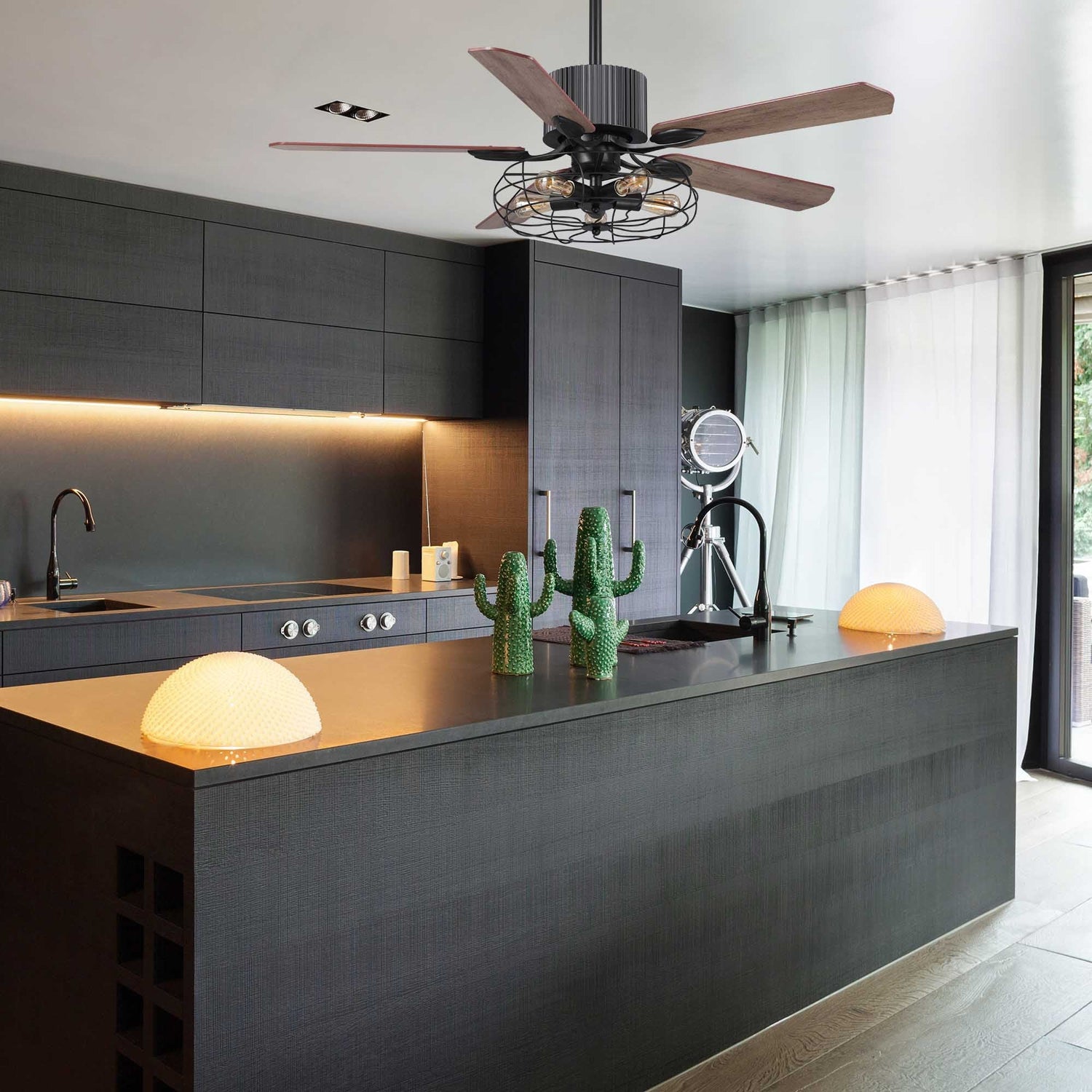 Heritage 52" In. 5 Blade Smart Ceiling Fan with LED Light Kit Works with Wall control, Wi-Fi apps and Voice control via Google Assistant/Alexa/Siri