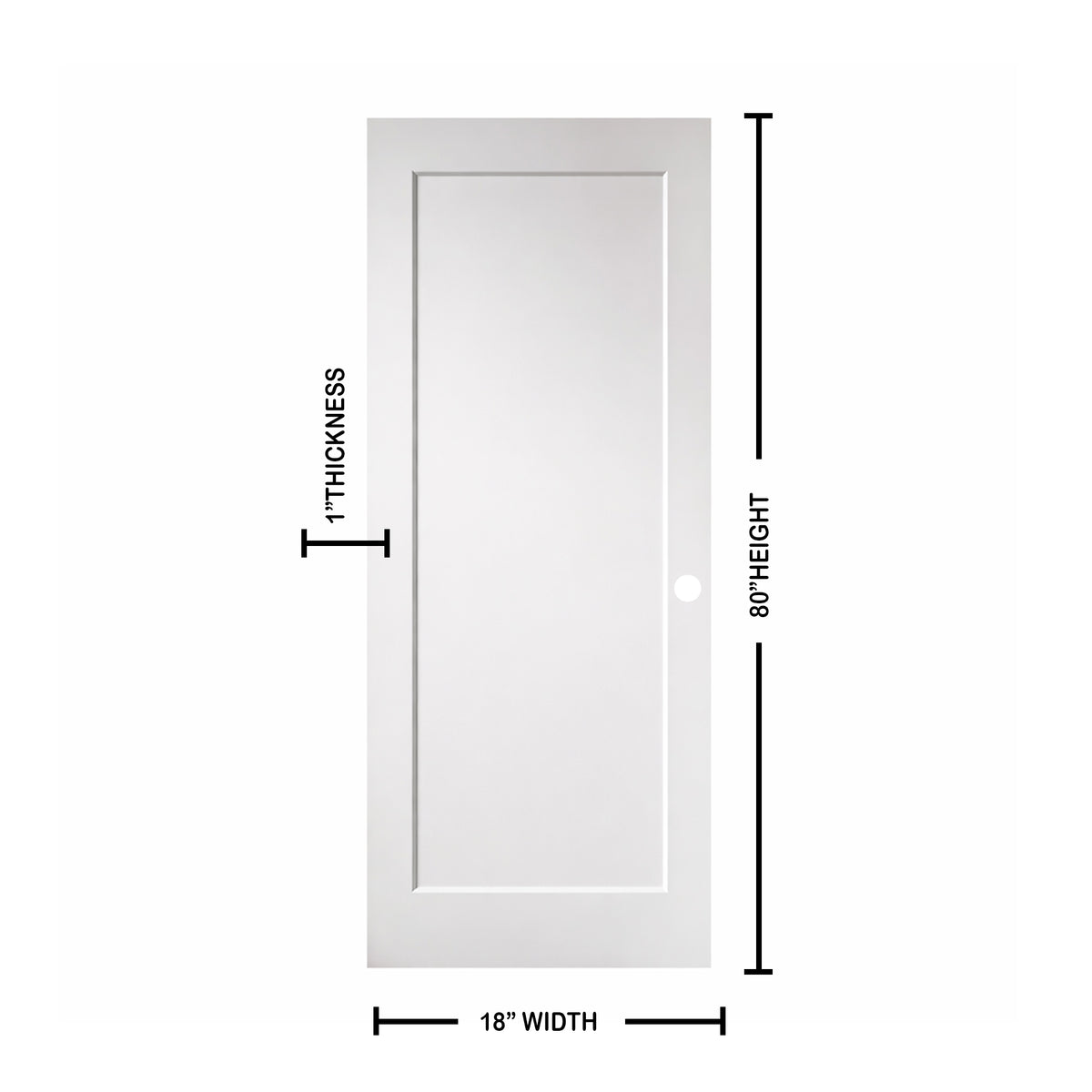 Ivanees 1-Panel Solid Core Shaker Door Slab 80 Inch Height
