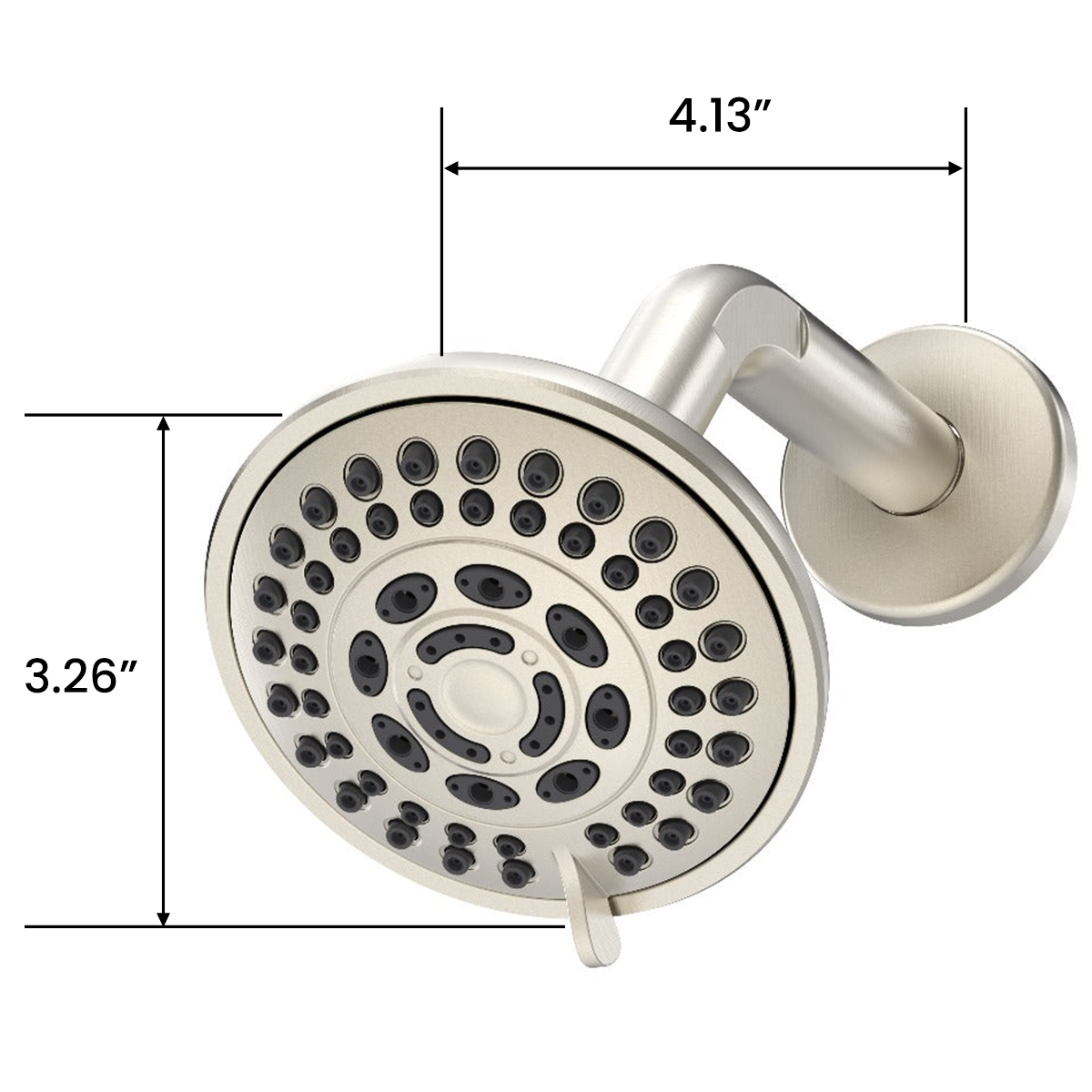 Shower Head 5-Settings, Soft Self-Cleaning Nozzles, Without ABS Shower Arm, ABS Ball Joint