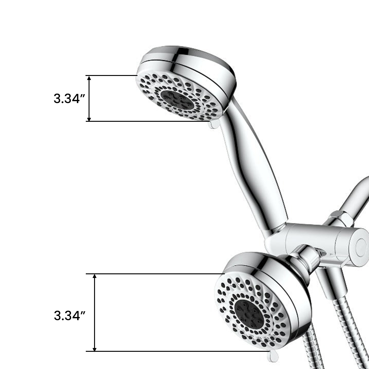 Shower Combo 6-Setting in Chrome Polished, Three way Diverter