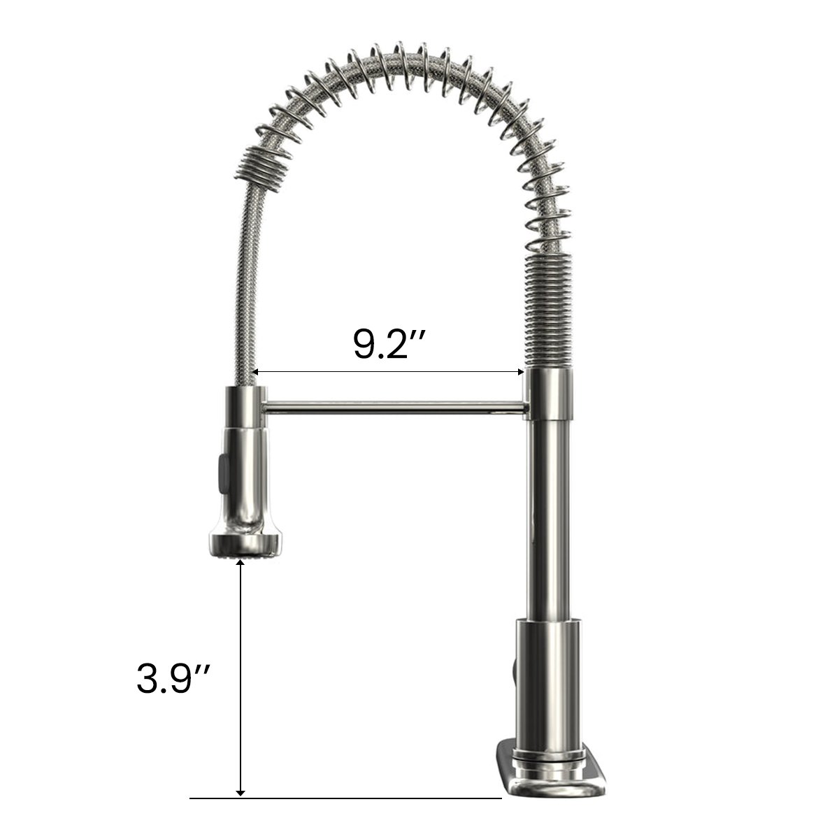 Single Handle Pull-down Sprayer Kitchen Faucet With Dual Mode Switch in Stainless Steel