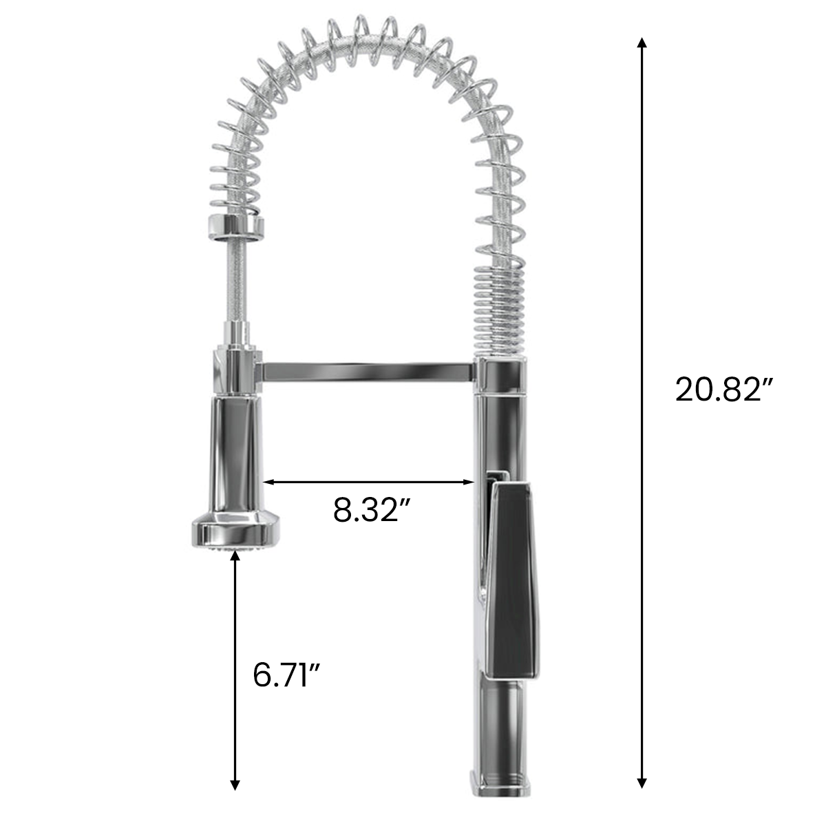 Pull Down Kitchen Faucet with Semi Pro Single Handle in Polished Chrome