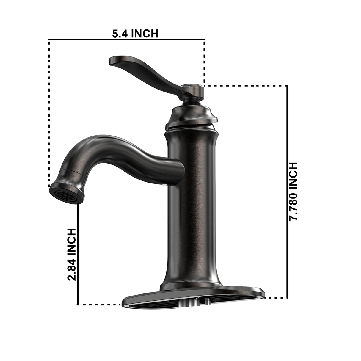 Single-Handle Single Hole Deck Mount Bathroom Sink Faucet with Pop-up Drain in Oil Rubbed Bronze