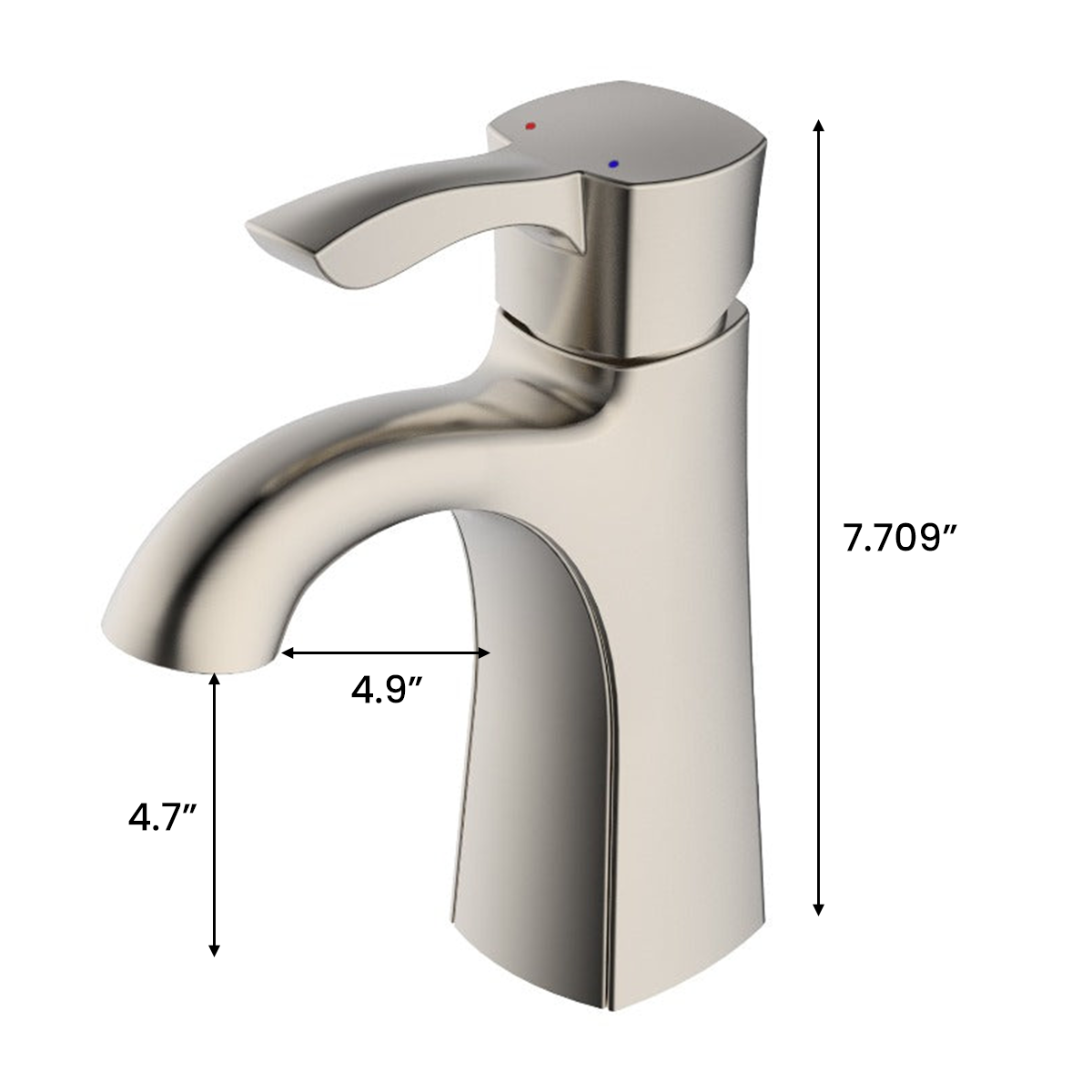 Single-Handle Single Hole Deck Mount Bathroom Sink Faucet with Pop-up Drain in Brushed Nickel