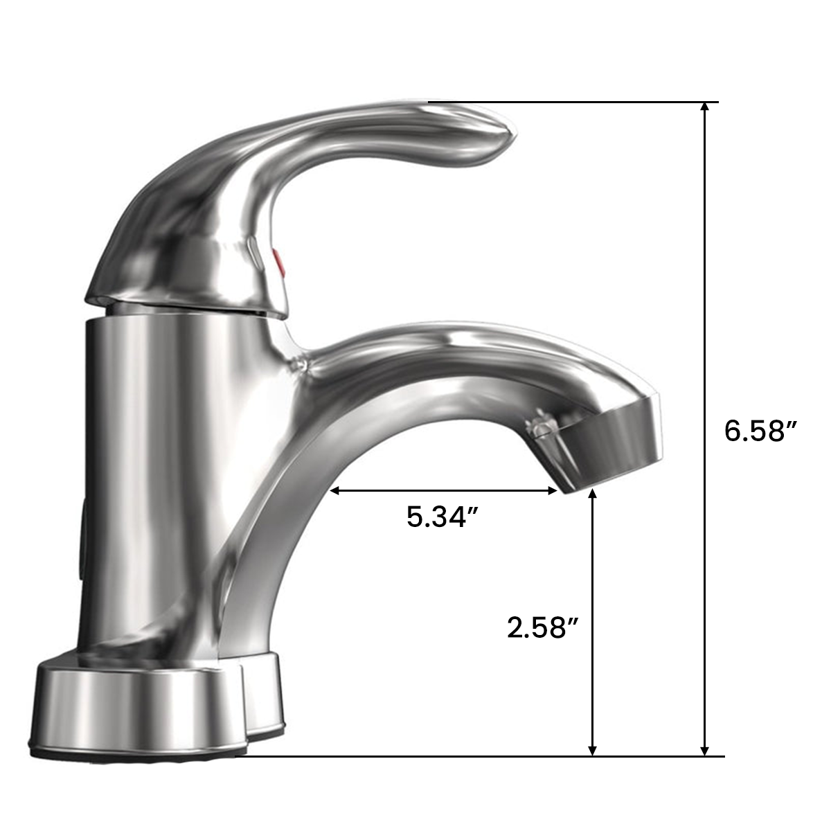 4 In. 2-Hole Single Handle Bathroom Sink Faucet With Plastic Handle in chrome Finish