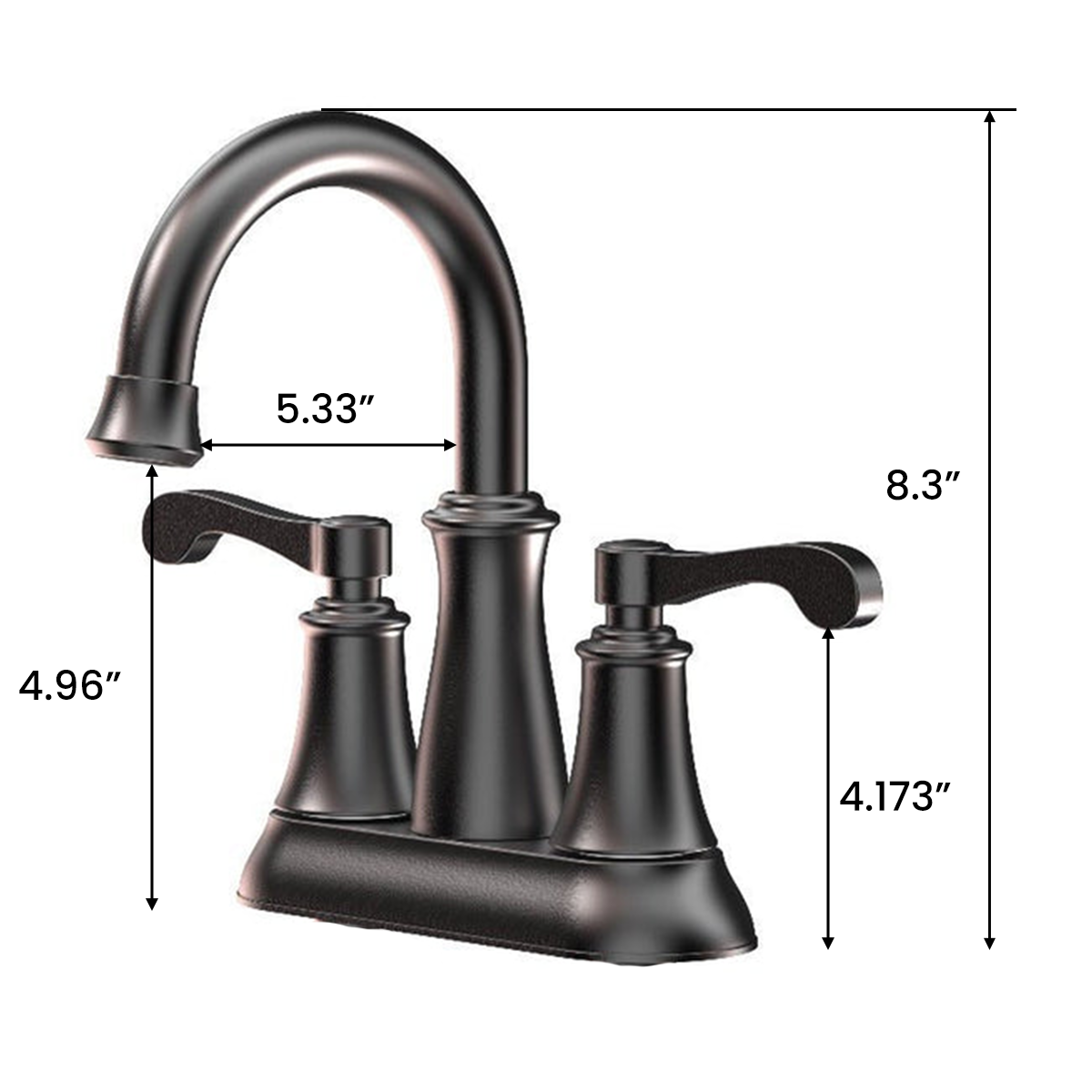 4 In. Centerset 2-Hole Double Handle Deck mount Bathroom Sink Faucet With Stainless Steel Spout & Pop-up in Oil Rubbed Bronze