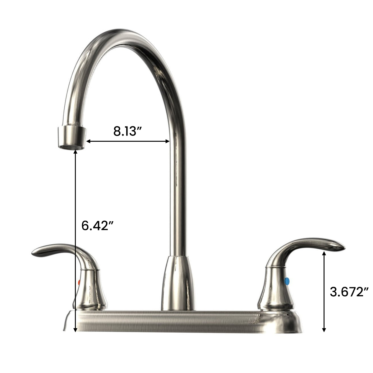 Double Handle Kitchen Faucet With Spray in Bronze
