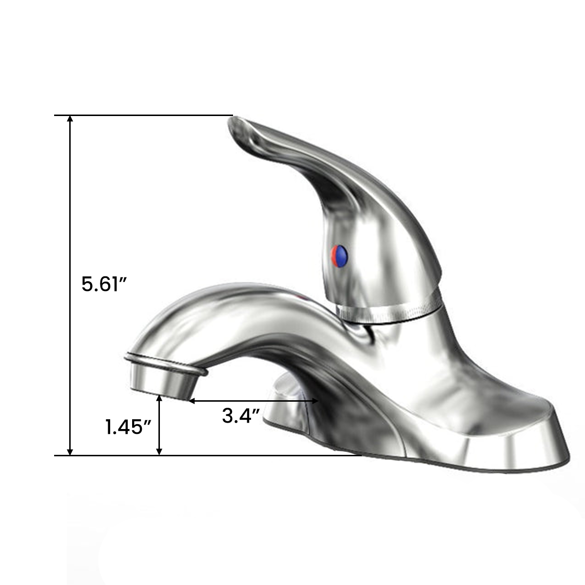 4 In. Single Handle 3-Hole Deck Mount Bathroom Sink Faucet in Polished Chrome