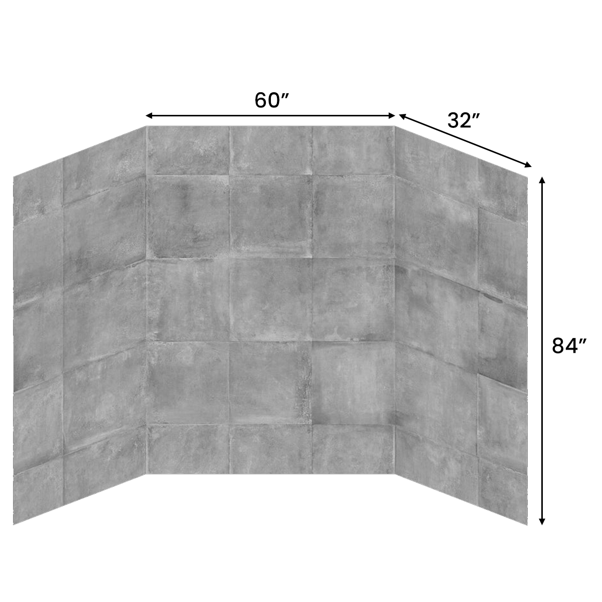 Ivanees 60"W x 32"D x 84"H - Zinq Matte Shower Wall System (5-Piece)