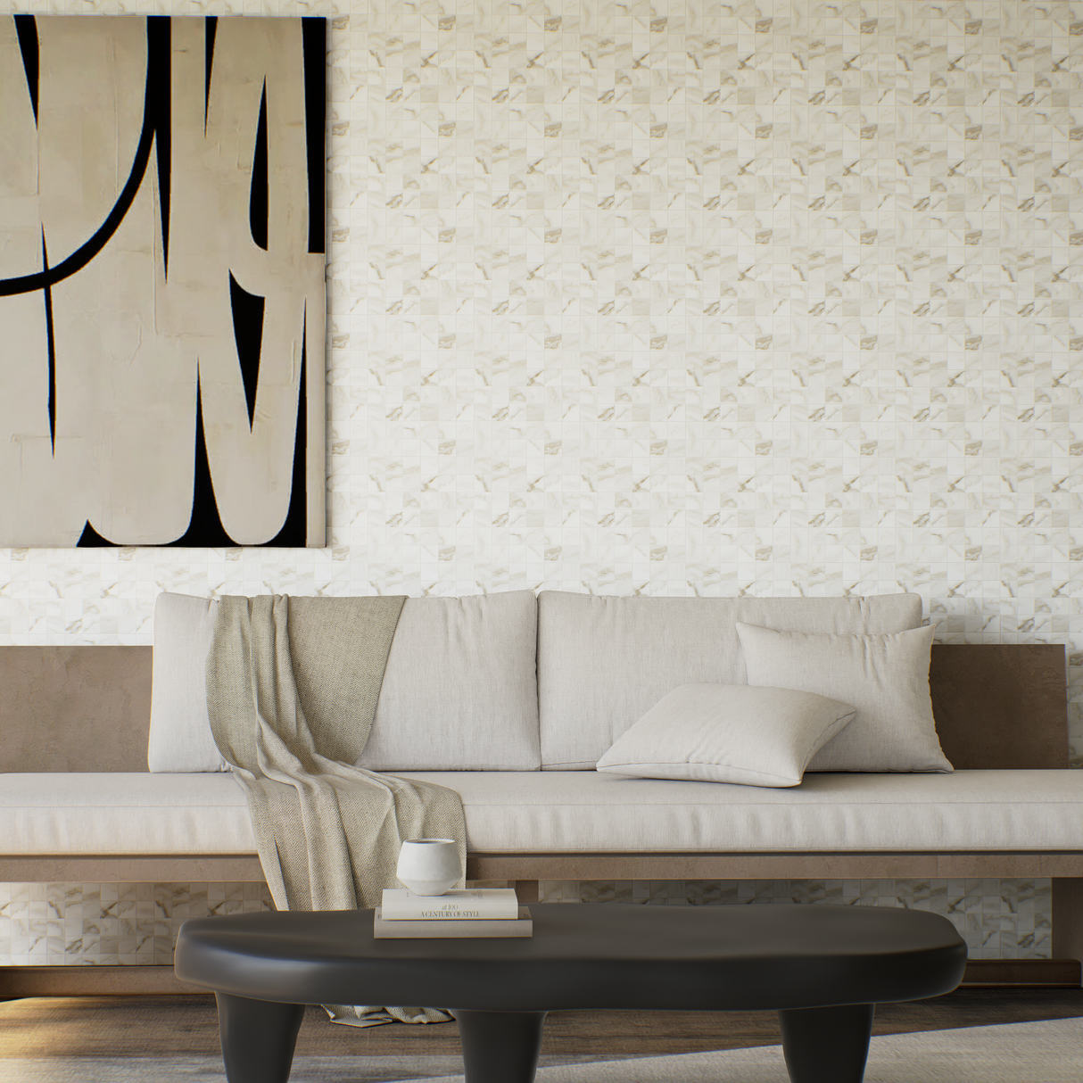 2 x 2 in Lumino Calacatta Matte Glazed Porcelain Mosaic