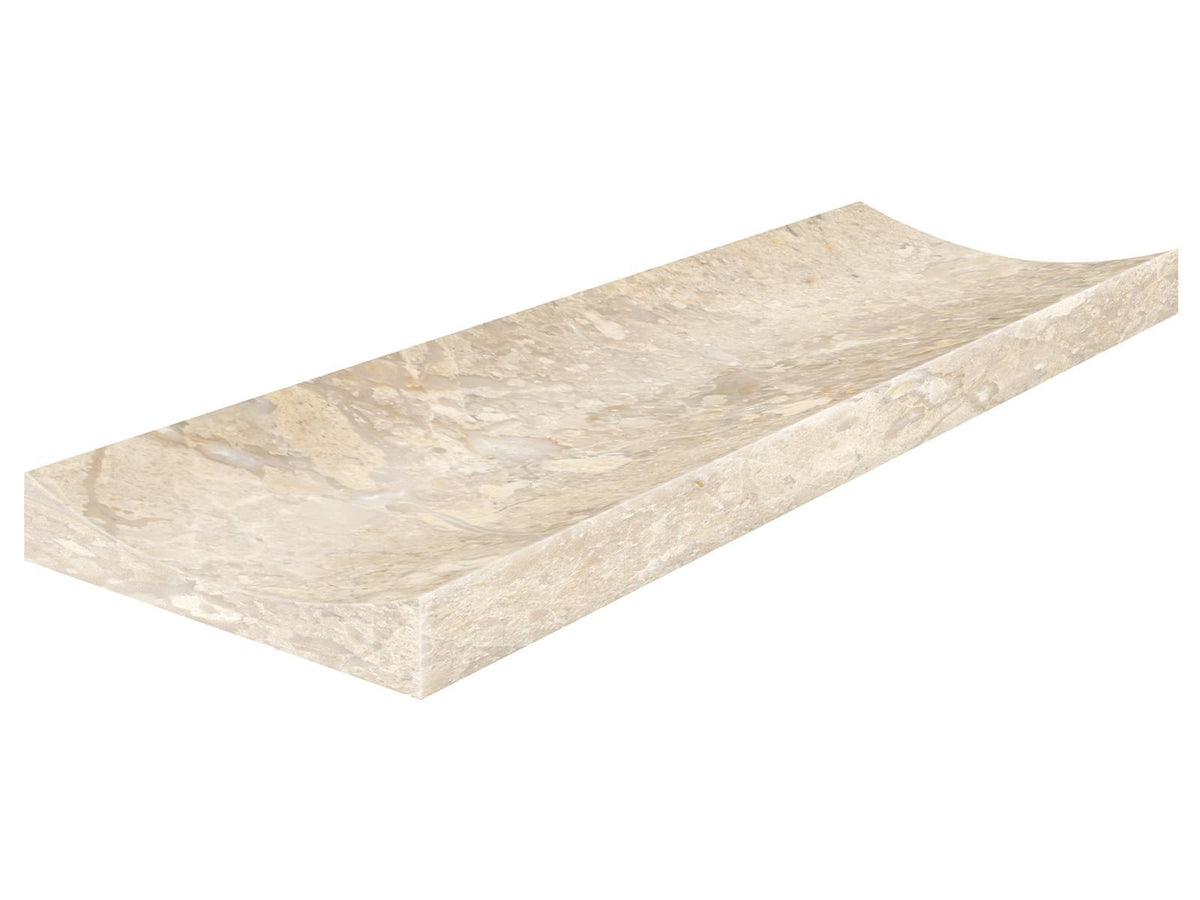 4 x 12 in Impero Reale Fluto Honed Marble Tile, fluted face