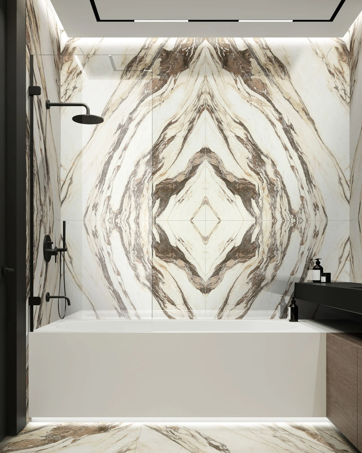 Jem 48 X 110 Polished Porcelain Tile in Symphony Red Bookmatch B