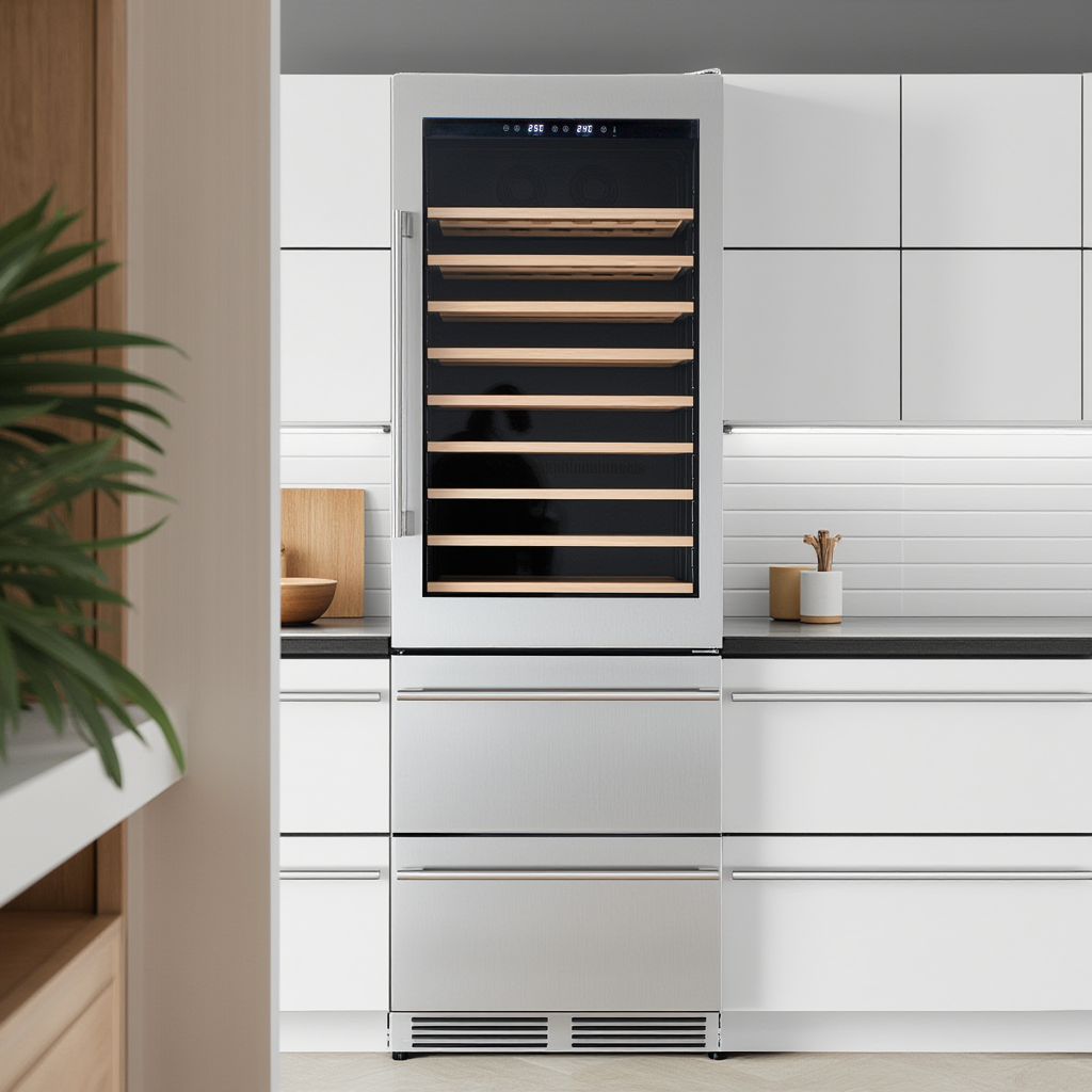 24 in. Dual Zone 108 Wine Bottles and 100 Cans Beverage & Wine Cooler in Stainless Steel