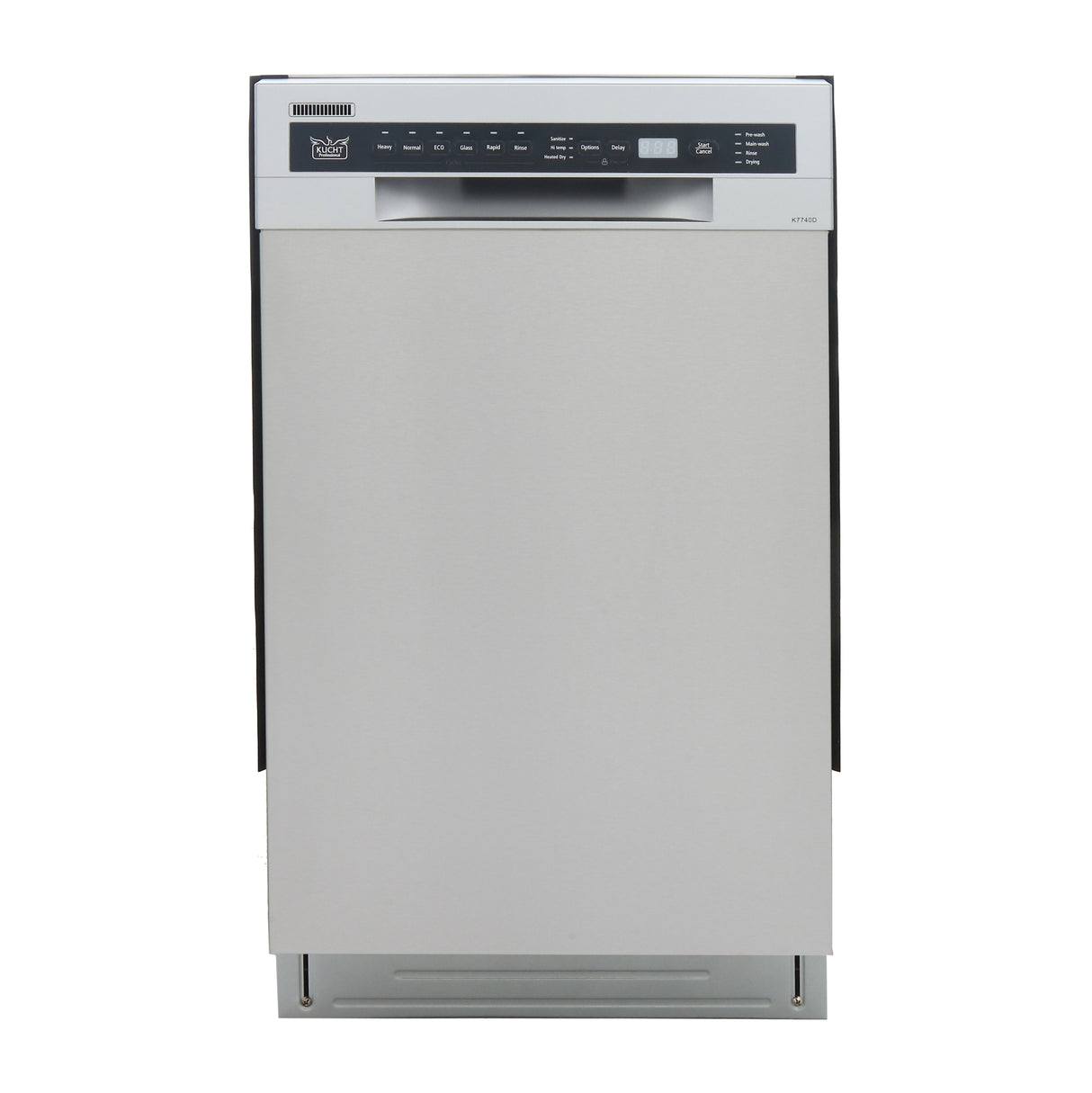 KUCHT Professional 18 in Front Control Dishwasher in Stainless Steel with Stainless Steel Tub and Multiple Filter System