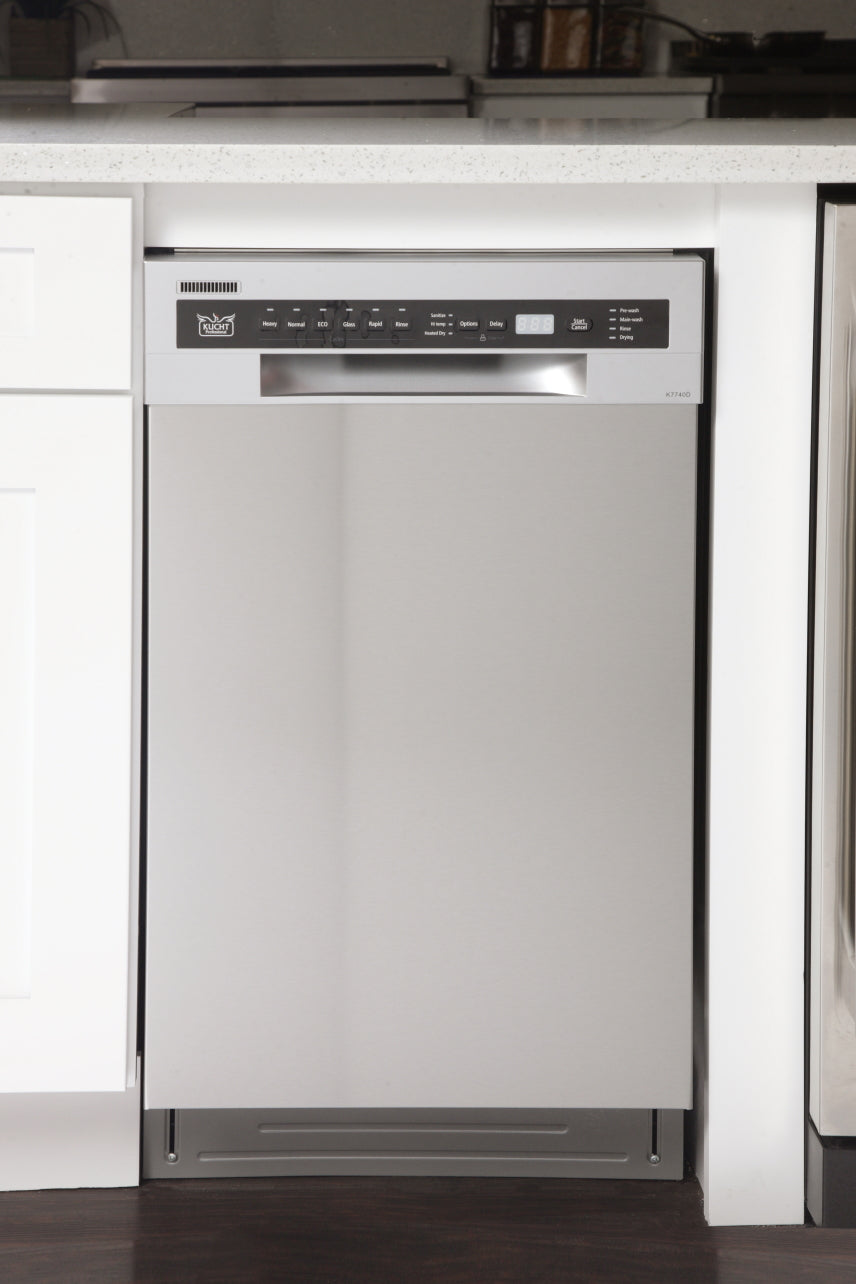 KUCHT Professional 18 in Front Control Dishwasher in Stainless Steel with Stainless Steel Tub and Multiple Filter System