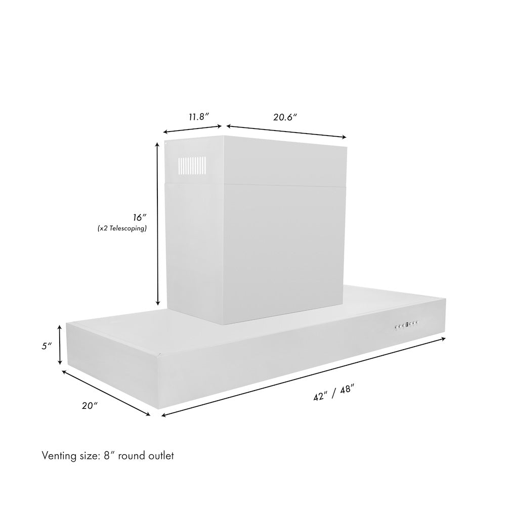 ZLINE 48" Ducted Professional Wall Mount Range Hood in Stainless Steel (KECOM-48)