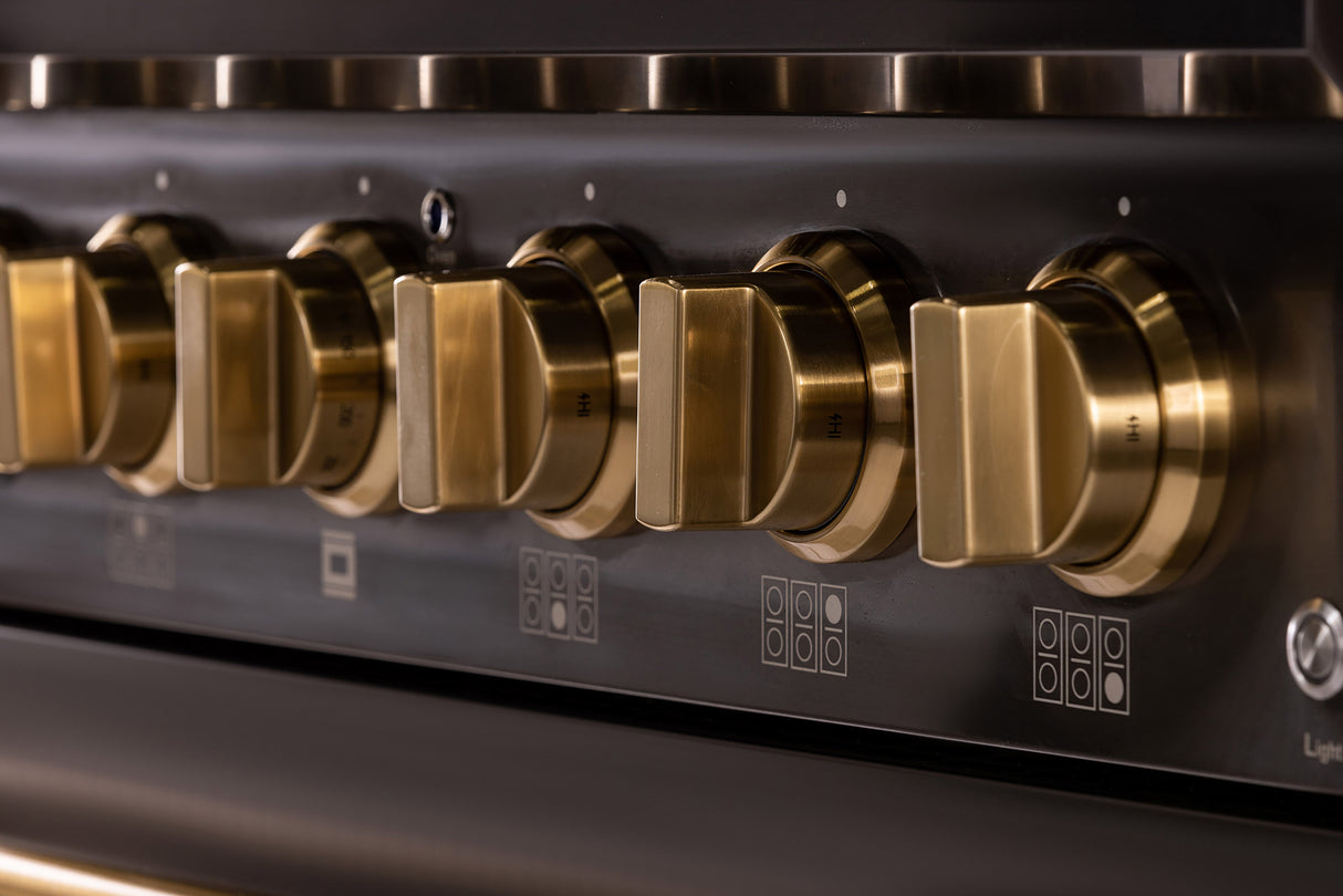 KUCHT Gemstone Professional 36 in. 5.2 cu. ft. Natural Gas Range with Sealed Burners and Convection Oven in Titanium Stainless Steel