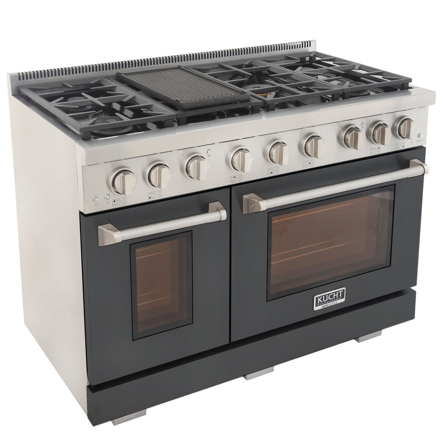 KUCHT Professional 48 in. 6.7 cu. ft. Propane Gas Range with Sealed Burners, Griddle and Two Ovens - One Convection