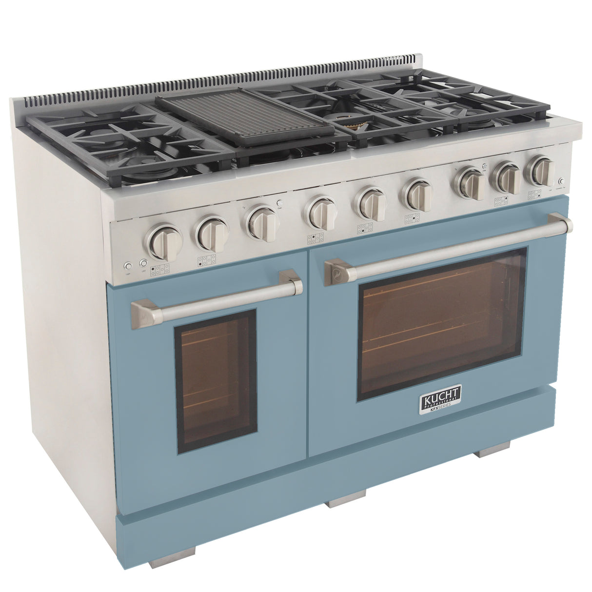 KUCHT Professional 48 in. 6.7 cu. ft. Natural Gas Range with Sealed Burners, Grill / Griddle and Two Ovens - One Convection