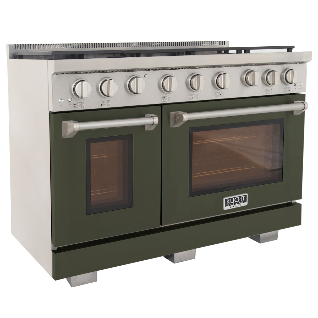 KUCHT Professional 48 in. 6.7 cu. ft. Natural Gas Range with Sealed Burners, Grill / Griddle and Two Ovens - One Convection