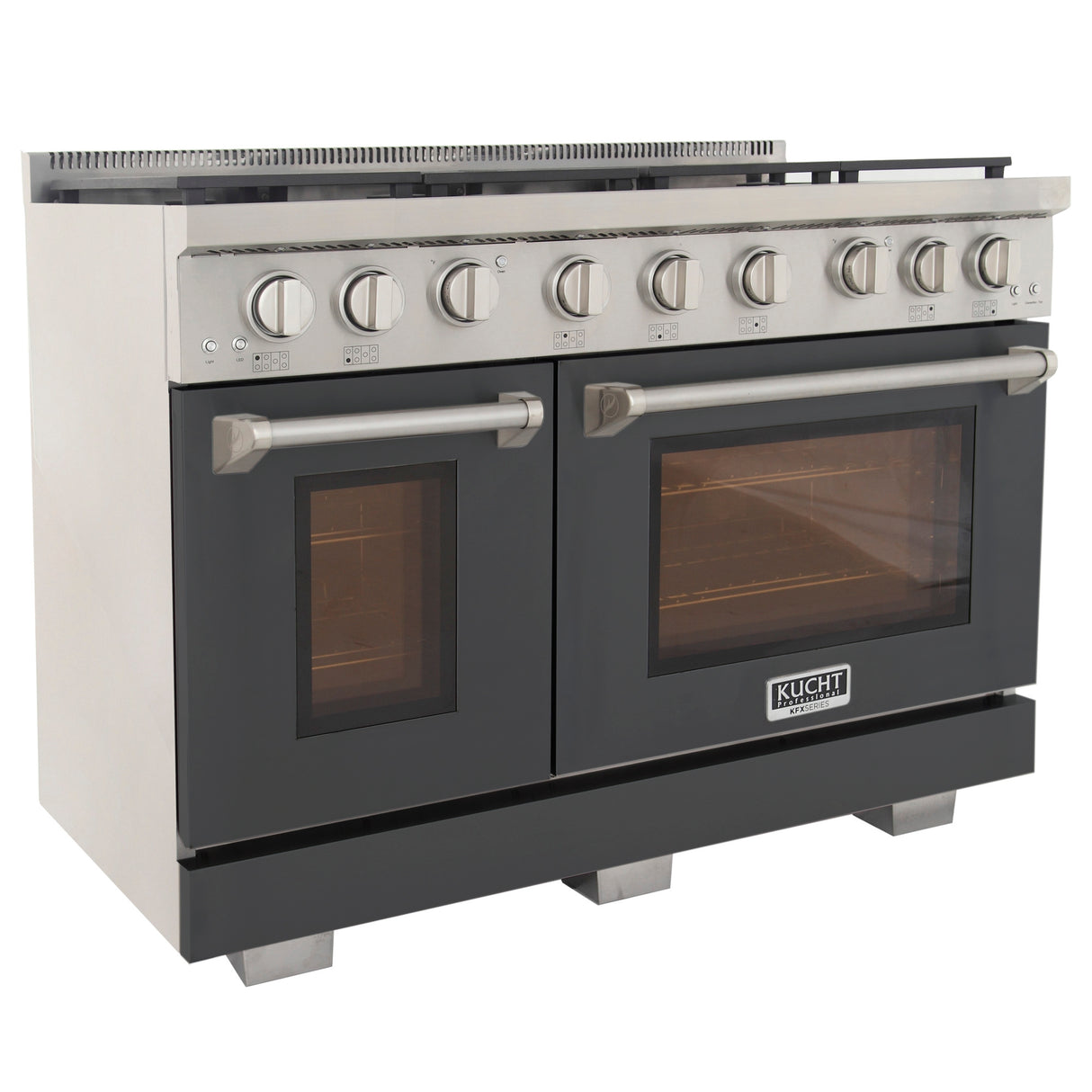 KUCHT Professional 48 in. 6.7 cu. ft. Natural Gas Range with Sealed Burners, Grill / Griddle and Two Ovens - One Convection