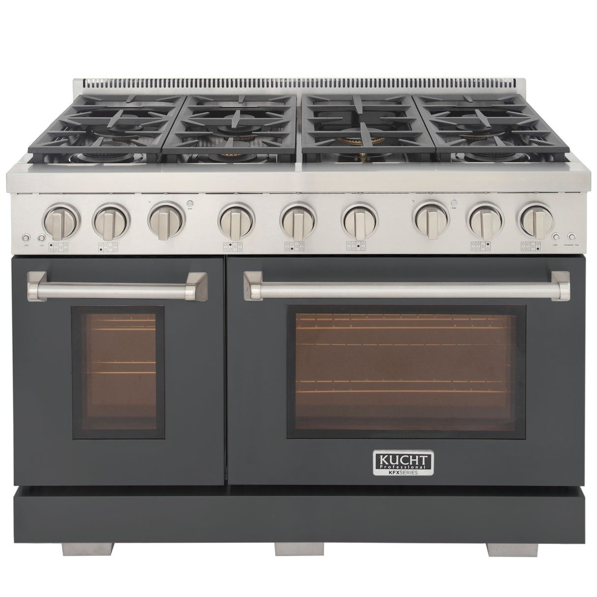 KUCHT Professional 48 in. 6.7 cu. ft. Natural Gas Range Two Ovens - One Convection - with True Simmer Burners