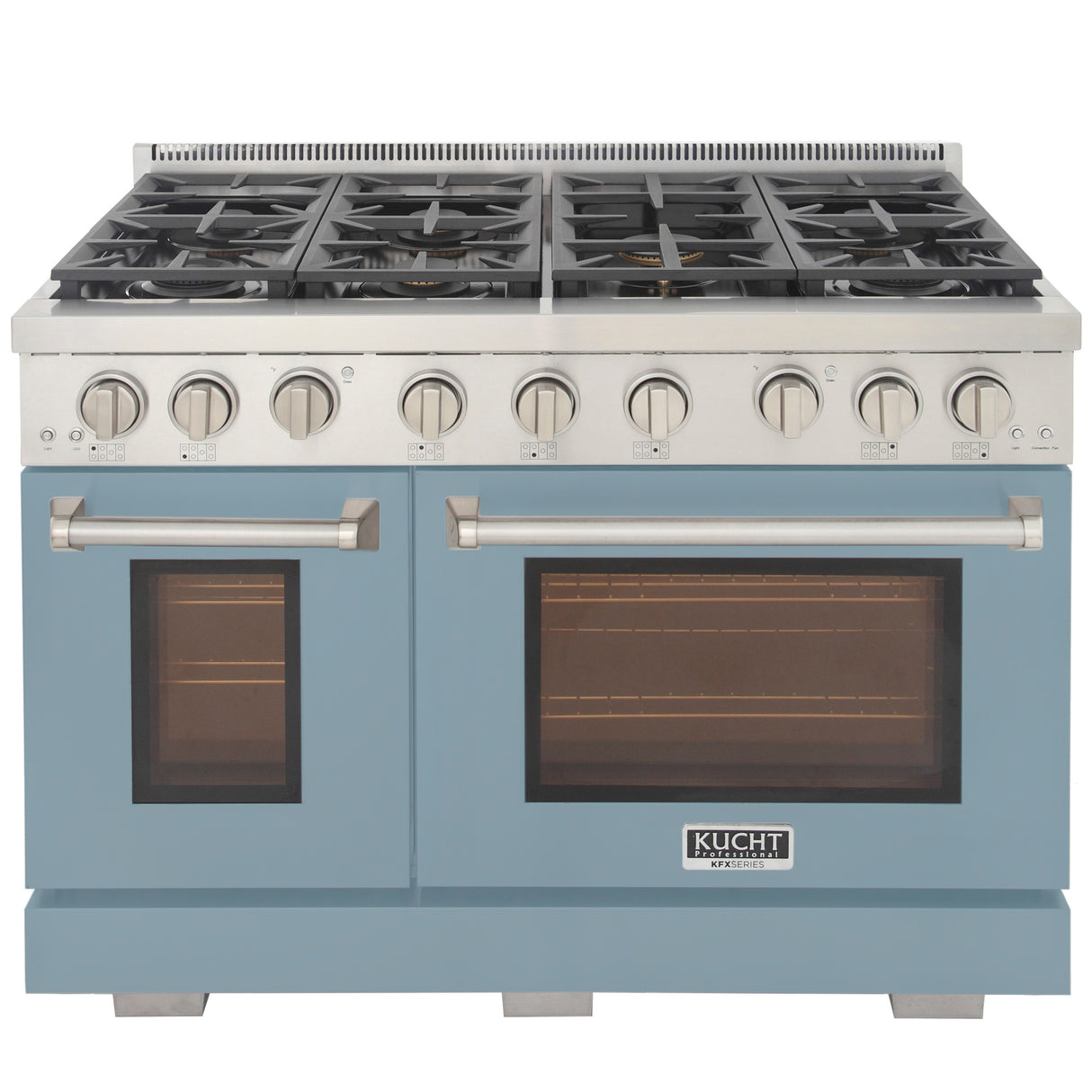 KUCHT Professional 48 in. 6.7 cu. ft. Natural Gas Range with Sealed Burners, Grill / Griddle and Two Ovens - One Convection