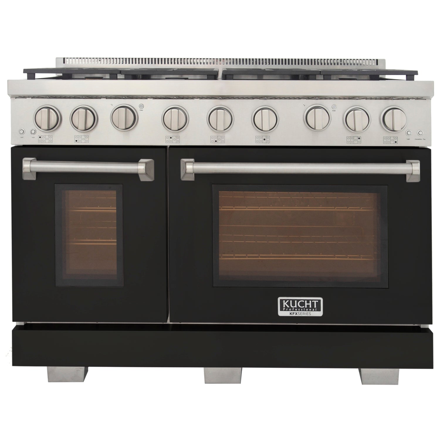 KUCHT Professional 48 in. 6.7 cu. ft. Propane Gas Range with Sealed Burners, Griddle and Two Ovens - One Convection