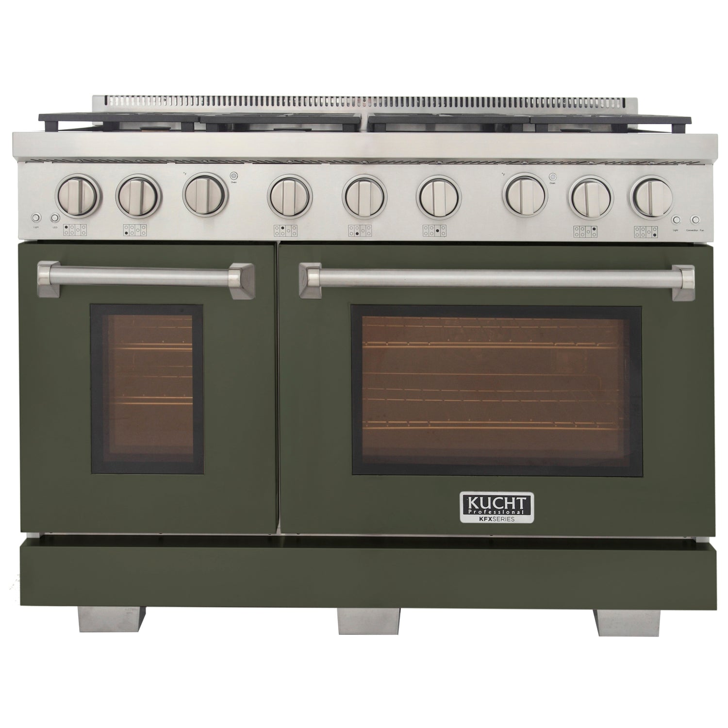 KUCHT Professional 48 in. 6.7 cu. ft. Propane Gas Range with Sealed Burners, Griddle and Two Ovens - One Convection