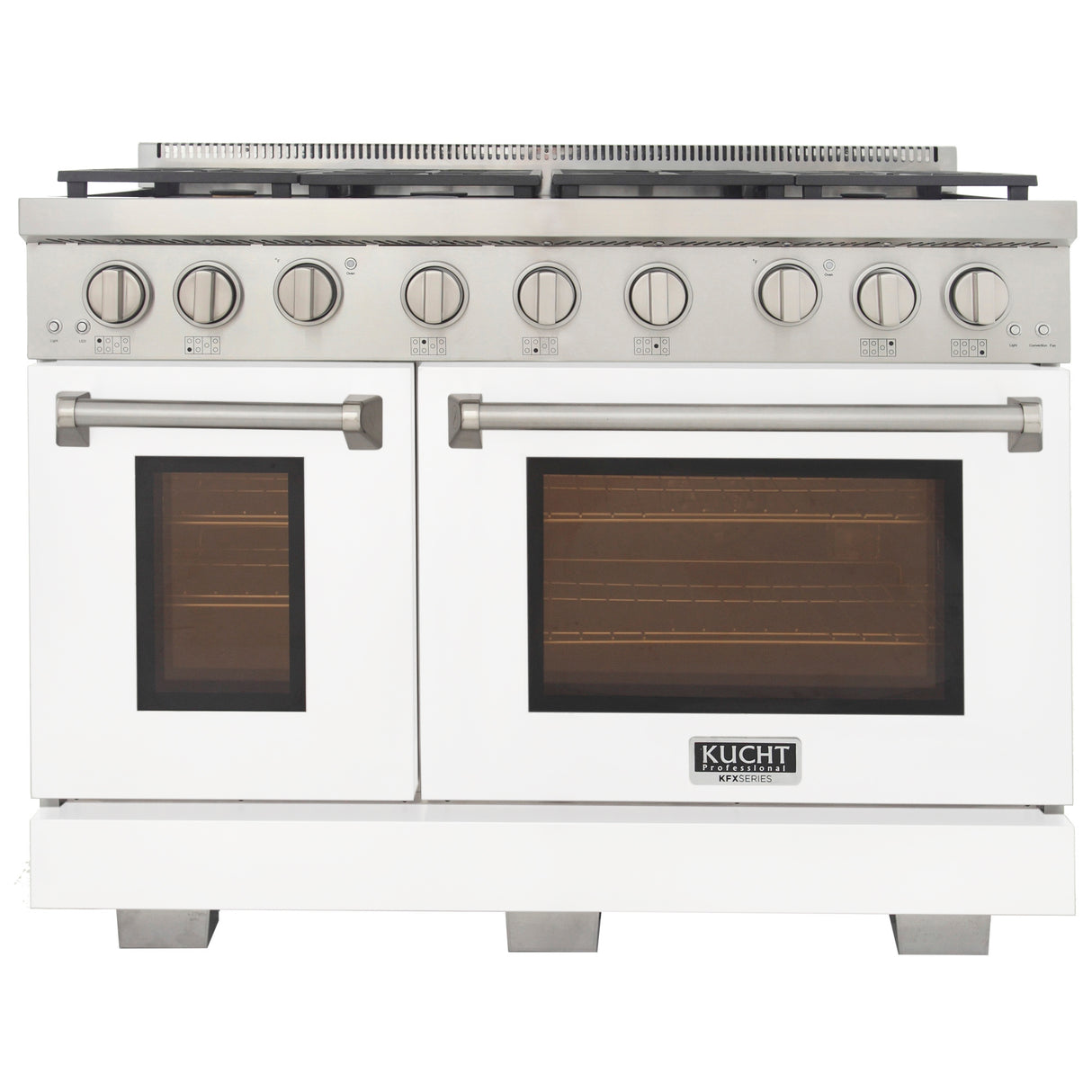 KUCHT Professional 48 in. 6.7 cu. ft. Natural Gas Range with Sealed Burners, Grill / Griddle and Two Ovens - One Convection
