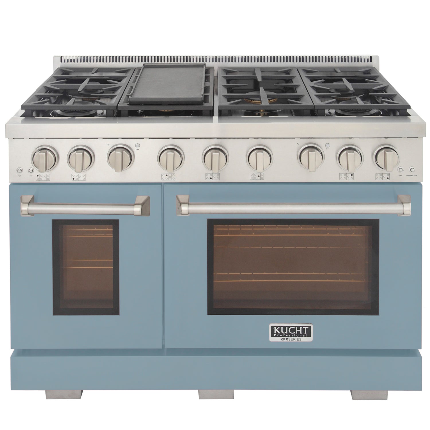 KUCHT Professional 48 in. 6.7 cu. ft. Propane Gas Range Two Ovens - One Convection - with True Simmer Burners