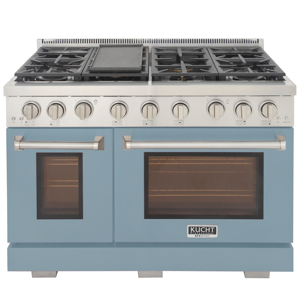 KUCHT Professional 48 in. 6.7 cu. ft. Natural Gas Range with Sealed Burners, Grill / Griddle and Two Ovens - One Convection