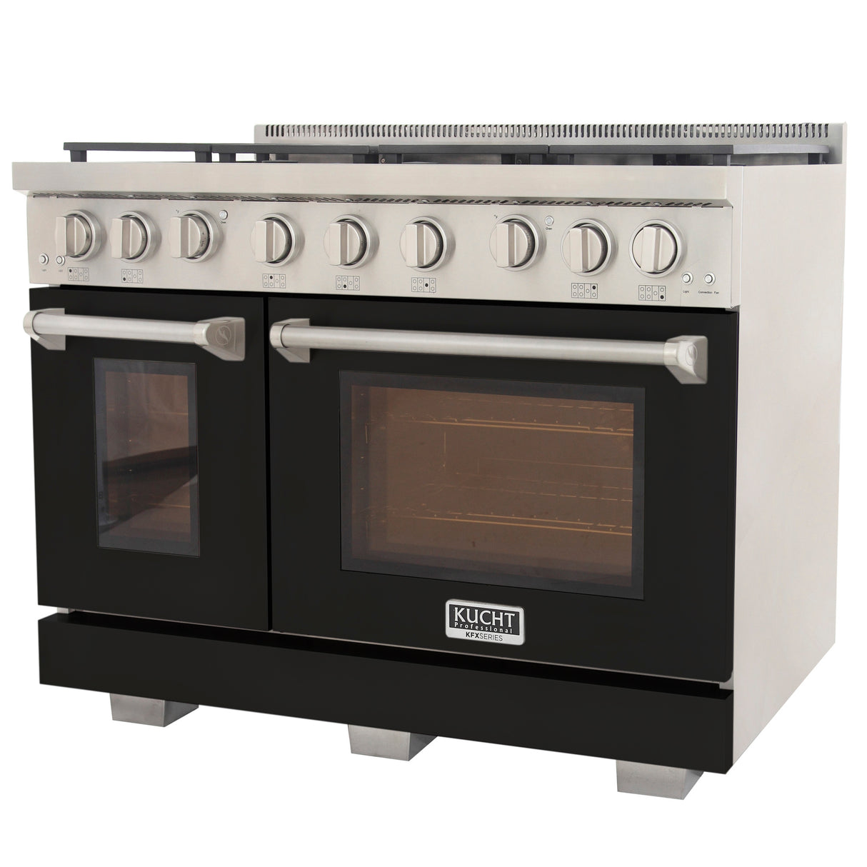 KUCHT Professional 48 in. 6.7 cu. ft. Natural Gas Range with Sealed Burners, Grill / Griddle and Two Ovens - One Convection
