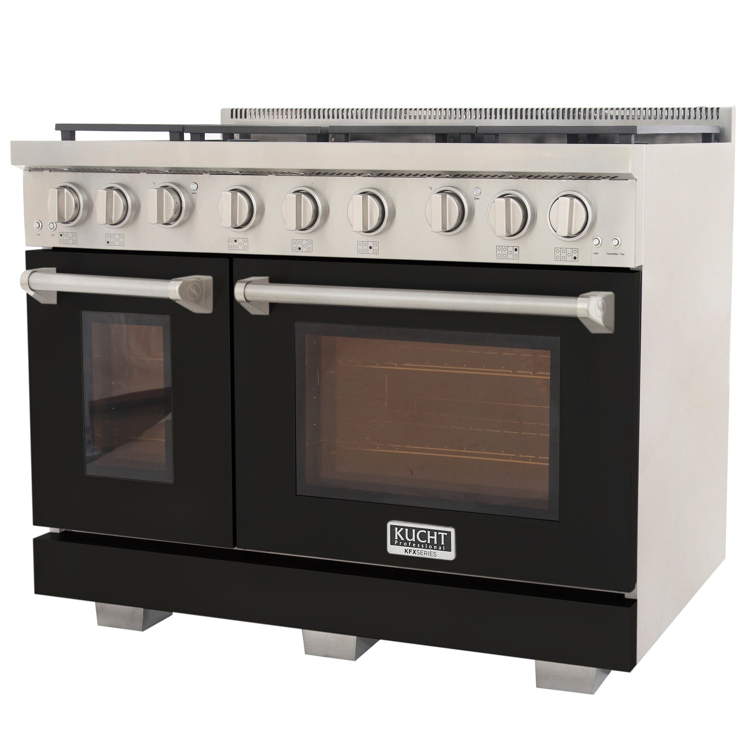 KUCHT Professional 48 in. 6.7 cu. ft. Propane Gas Range with Sealed Burners, Griddle and Two Ovens - One Convection