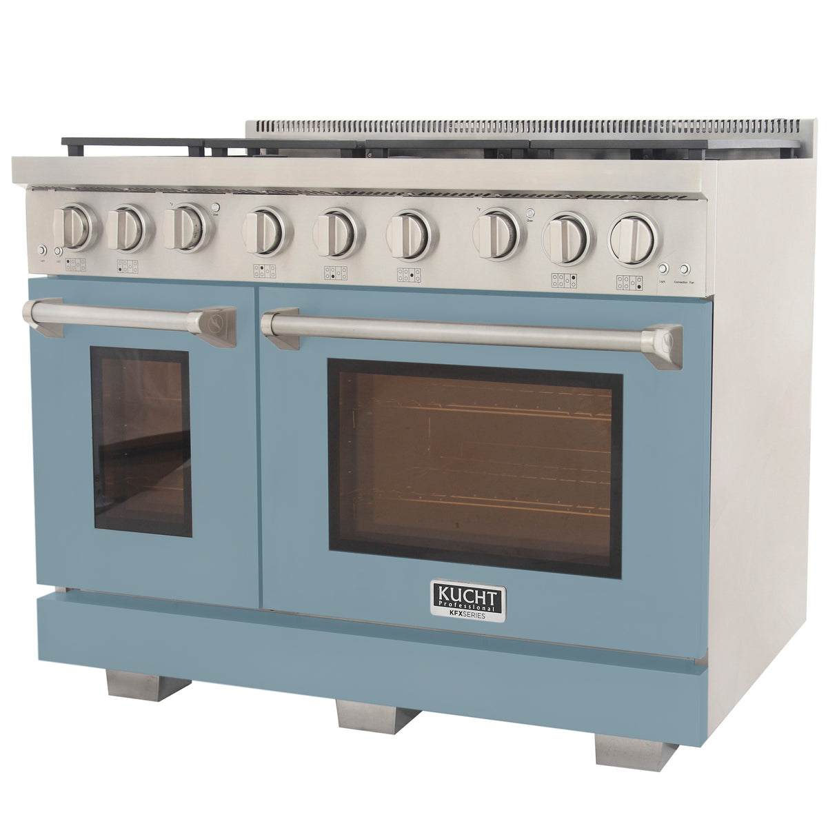 KUCHT Professional 48 in. 6.7 cu. ft. Natural Gas Range with Sealed Burners, Grill / Griddle and Two Ovens - One Convection