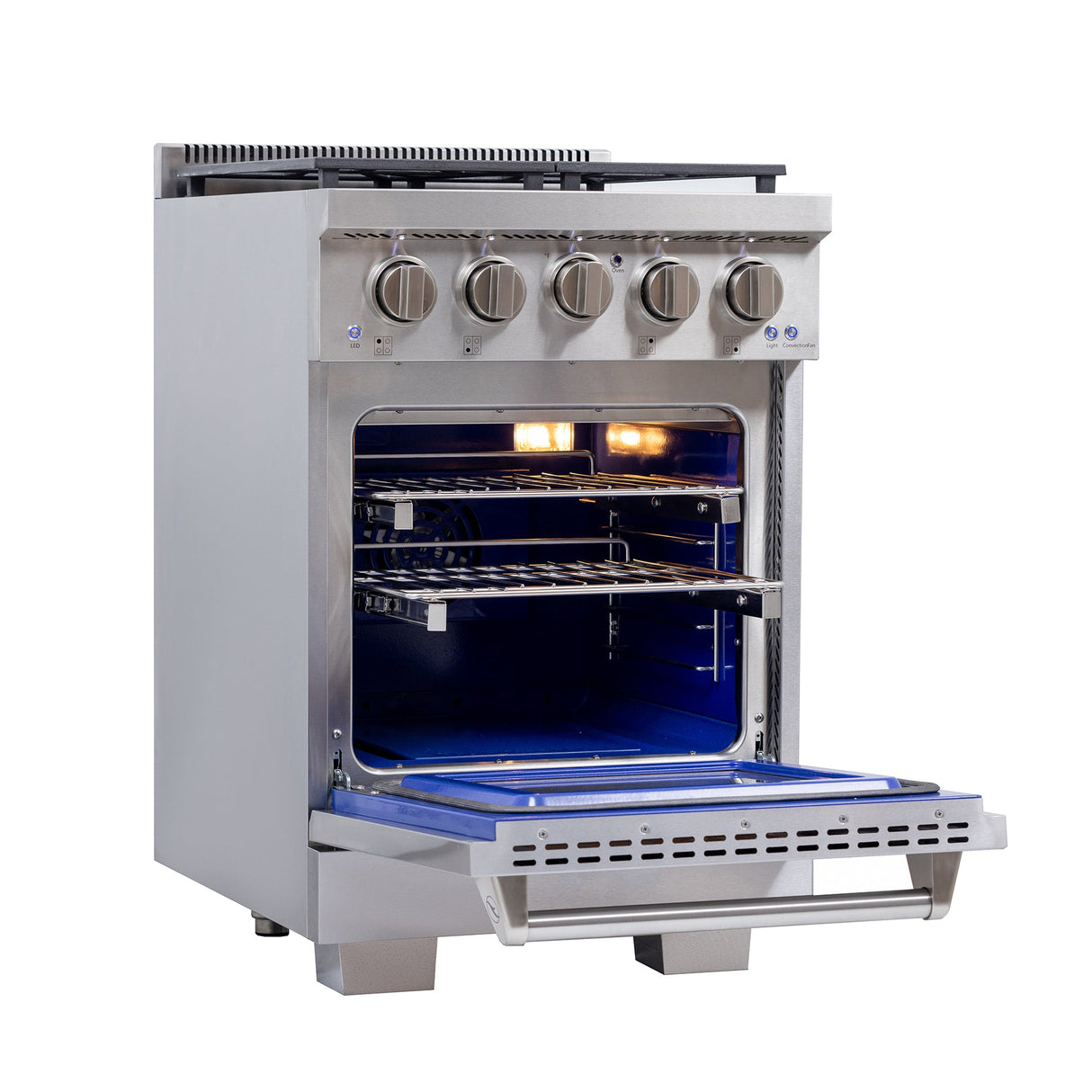 KUCHT Professional 24 in. 2.5 cu. ft. Natural Gas Range and Convection Oven in Stainless Steel with True Simmer Burners