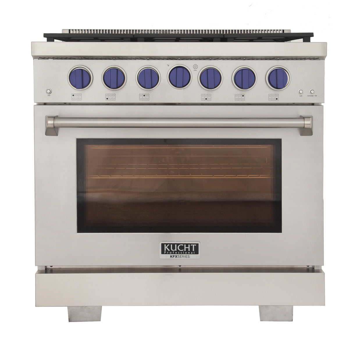 KUCHT Professional 36 in. 5.2 cu. ft. Natural Gas Range with Sealed Burners and Convection Oven in Stainless Steel With Knobs