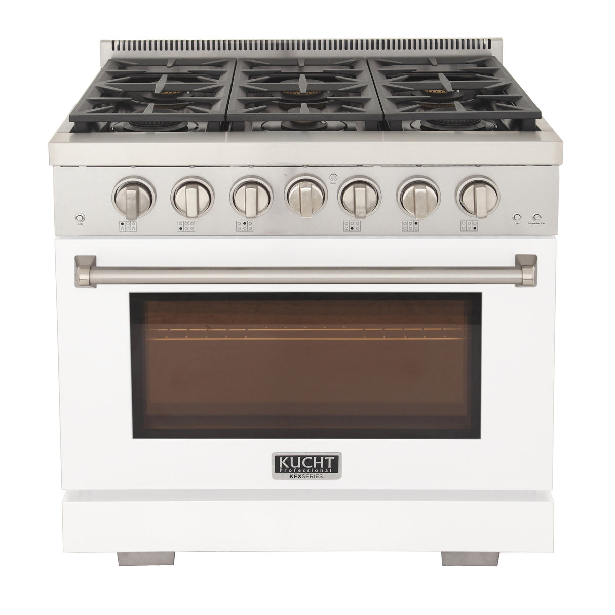KUCHT Professional 36 in. 5.2 cu. ft. Propane Gas Range with Sealed Burners and Convection Oven