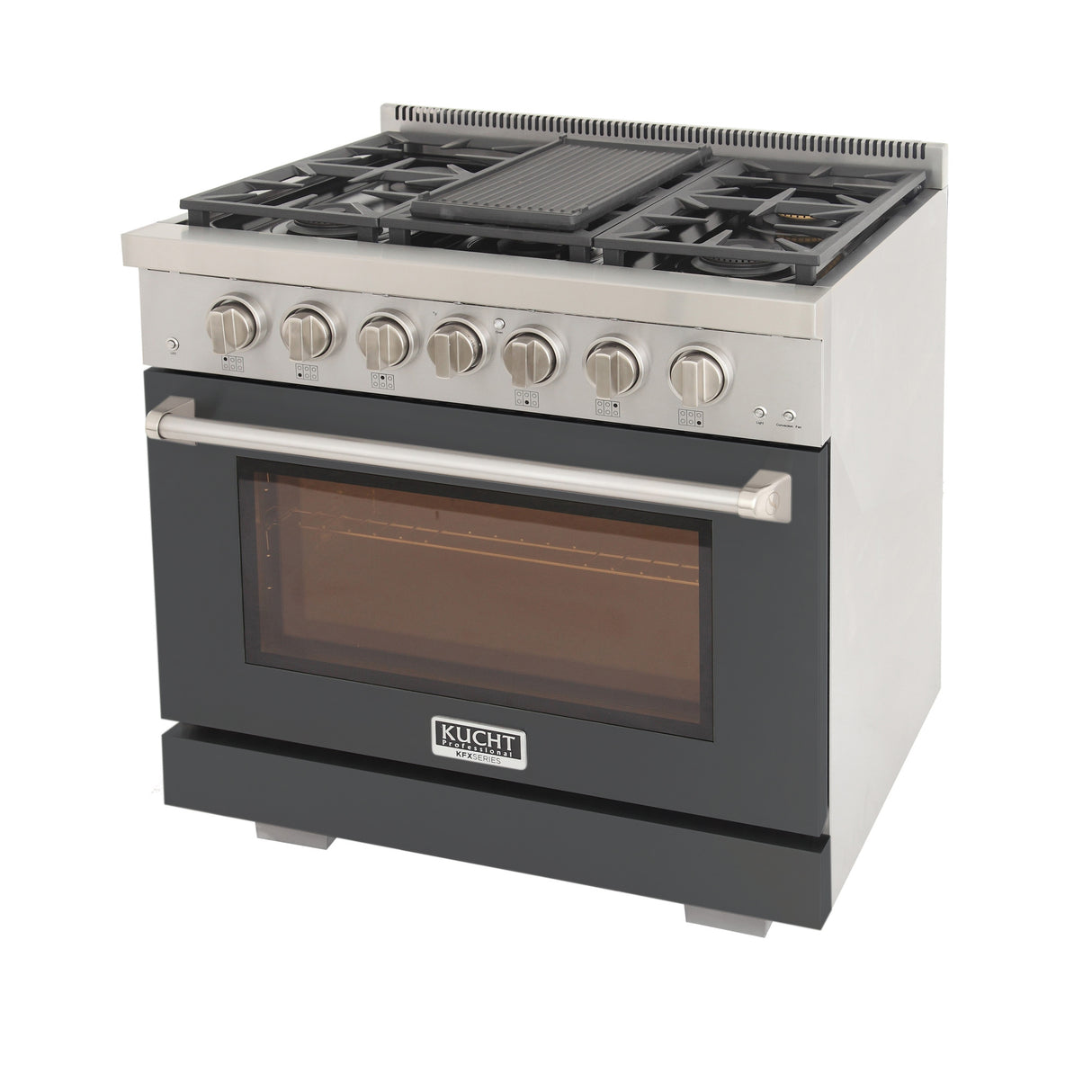 KUCHT Professional 36 in. 5.2 cu. ft. Propane Gas Range and Convection Oven with True Simmer Burners