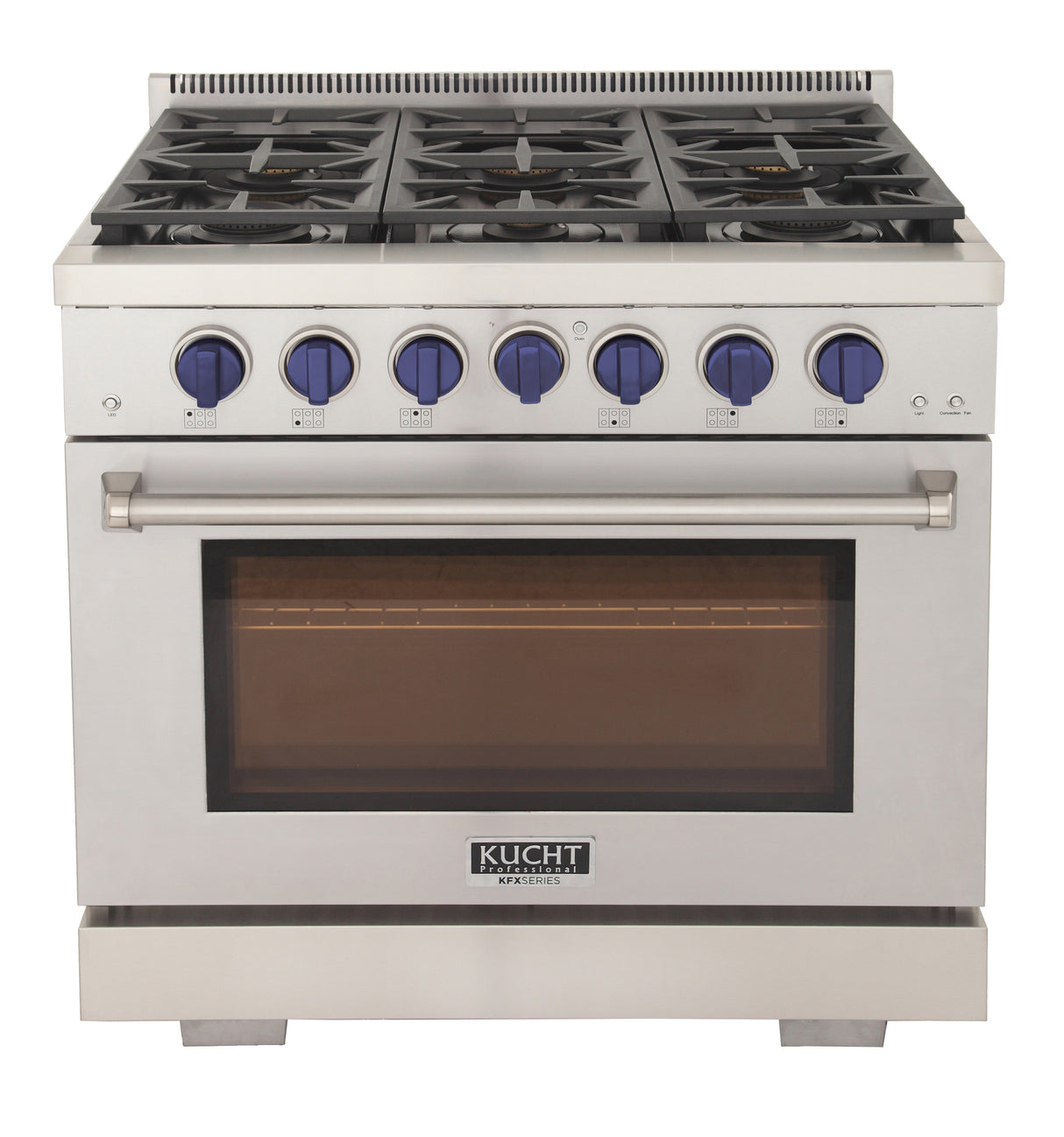 KUCHT Professional 36 in. 5.2 cu. ft. Propane Gas Range with Sealed Burners and Convection Oven in Stainless Steel With Knobs