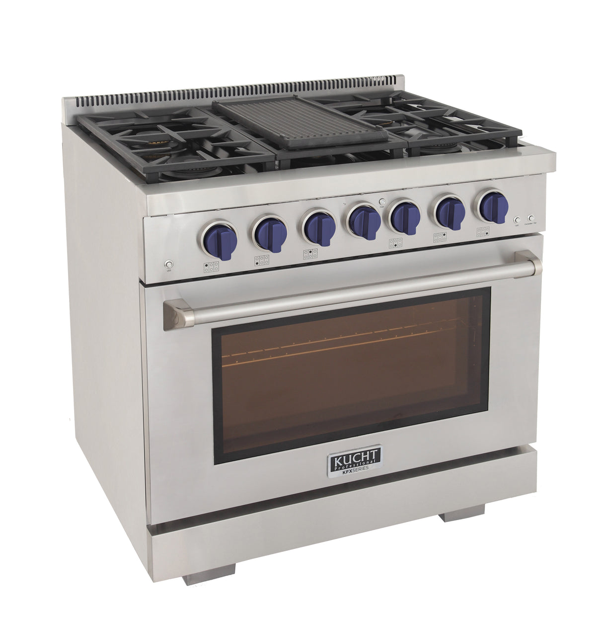 KUCHT Professional 36 in. 5.2 cu. ft. Propane Gas Range with Sealed Burners and Convection Oven in Stainless Steel With Knobs