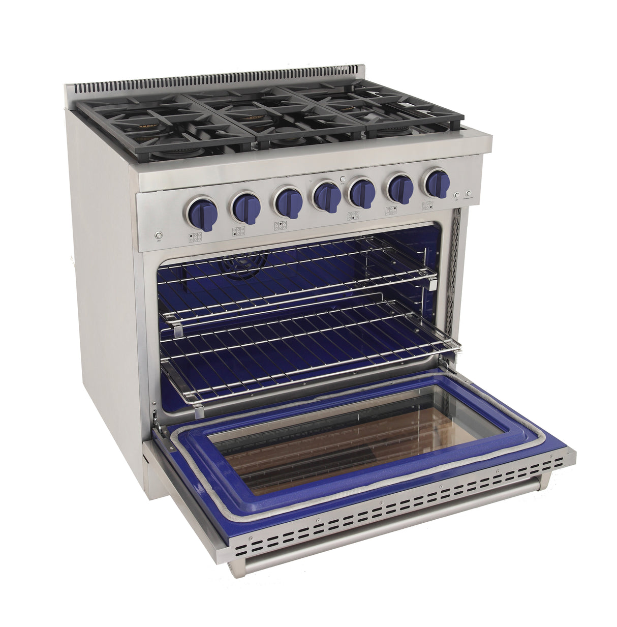 KUCHT Professional 36 in. 5.2 cu. ft. Propane Gas Range with Sealed Burners and Convection Oven in Stainless Steel With Knobs